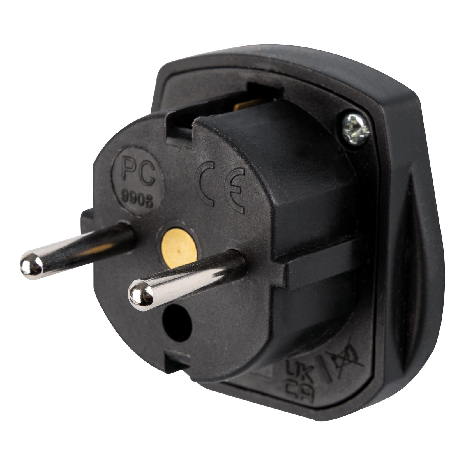 Adattatore spina UK a Schuko 10A 250V nero - DAP 90450