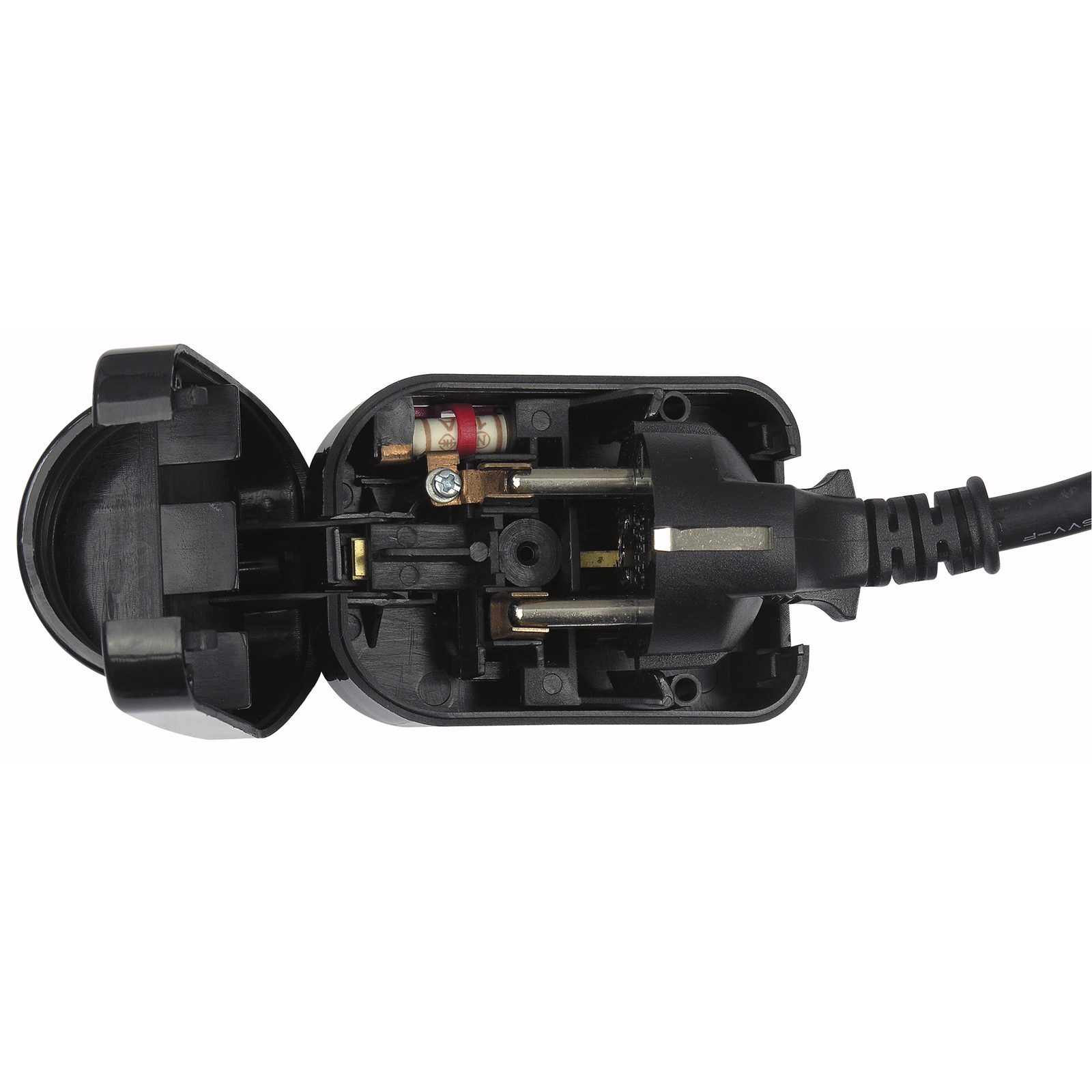 Europlug to UK Plug Adapter 230/240V 13A IP20 Black - DAP 90451