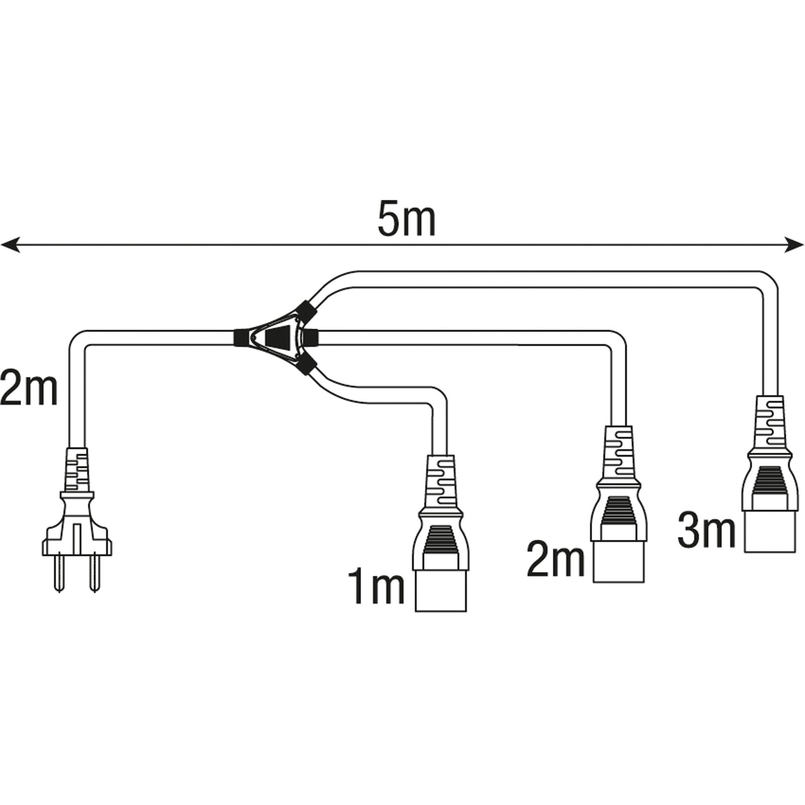 Schuko to powerCON TRUE1 TOP splitter 3-way 16A - DAP 90454
