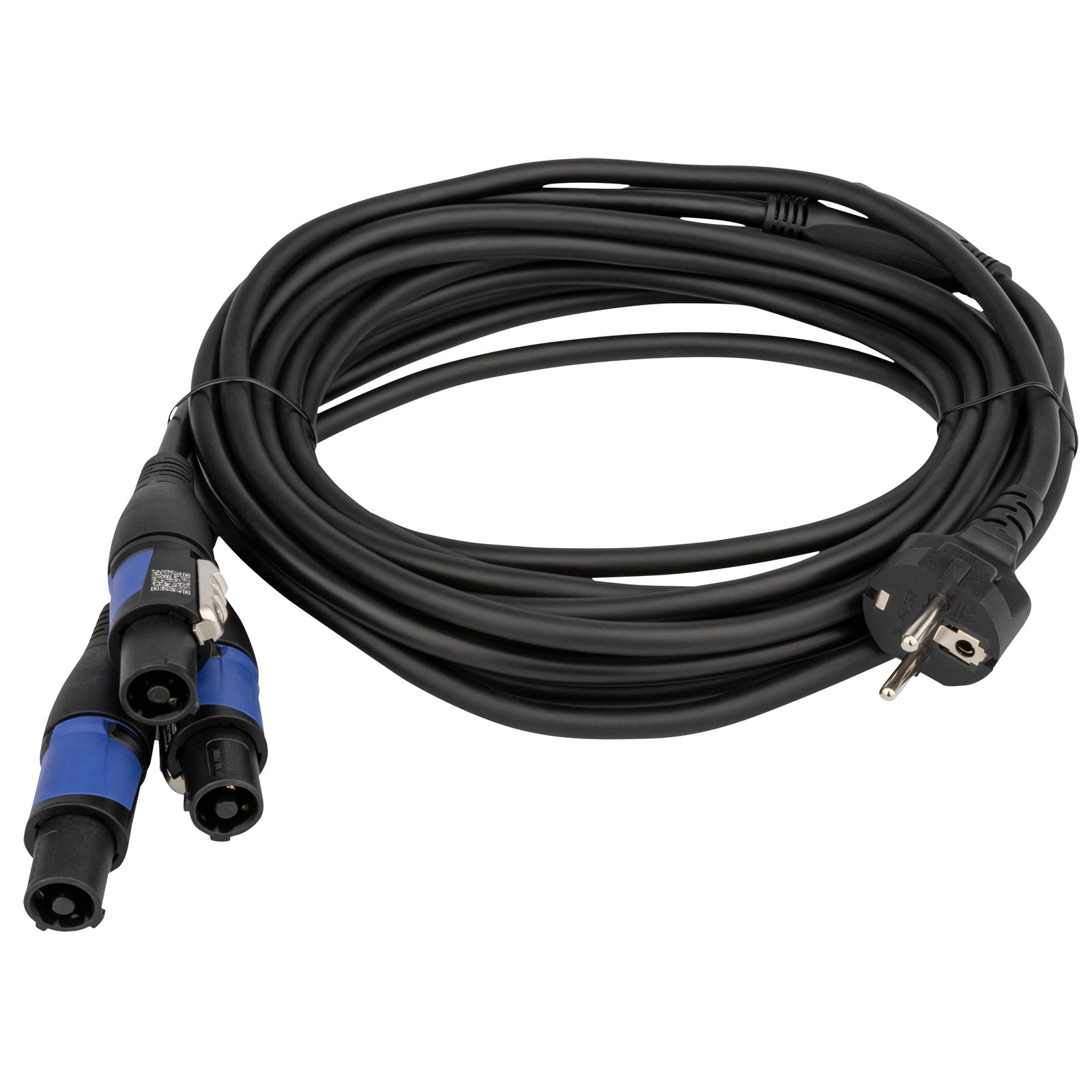 Schuko to Neutrik powerCON splitter 3-way 16A 5m 1.5mm² - DAP 90456