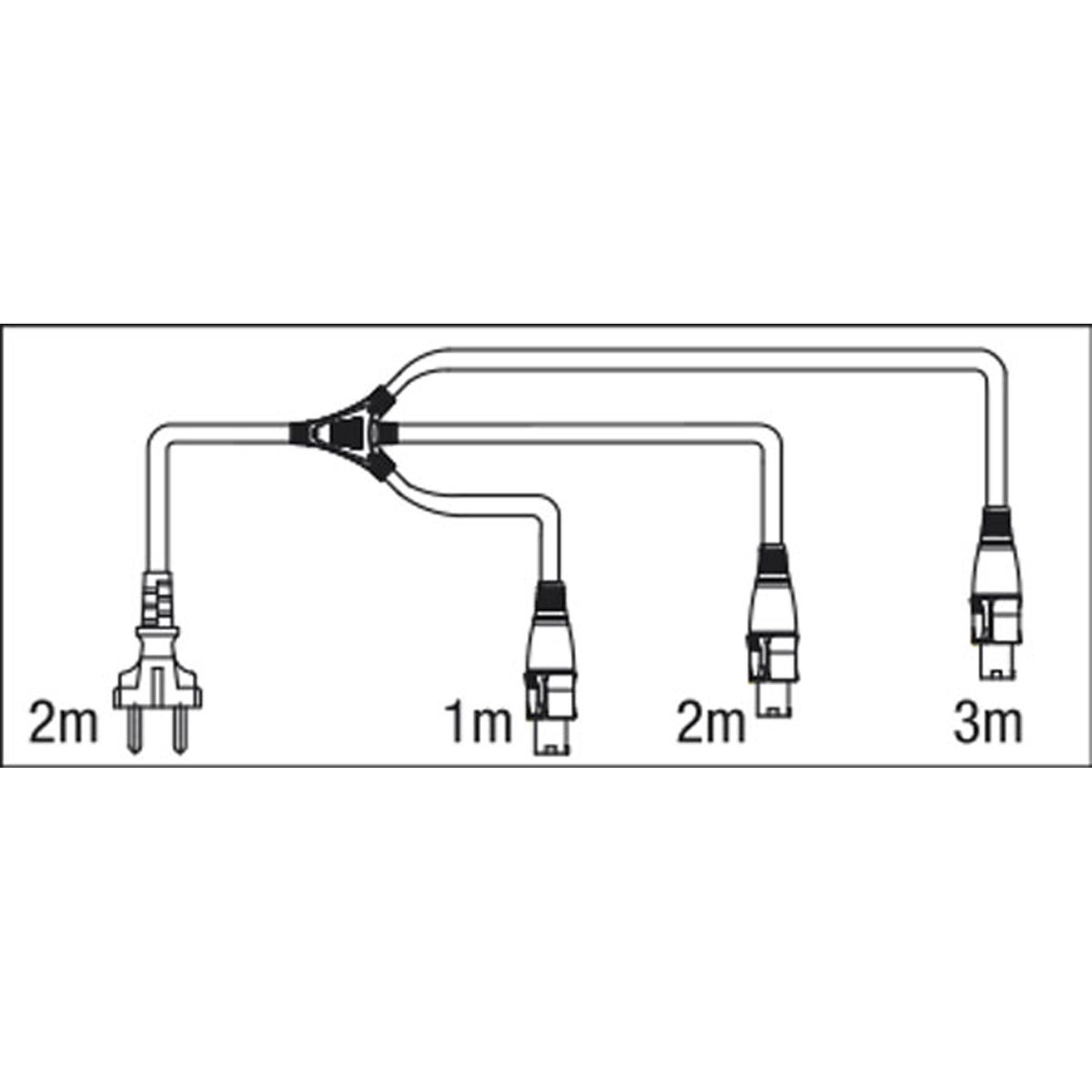 Schuko to Neutrik powerCON splitter 3-way 16A 5m 1.5mm² - DAP 90456
