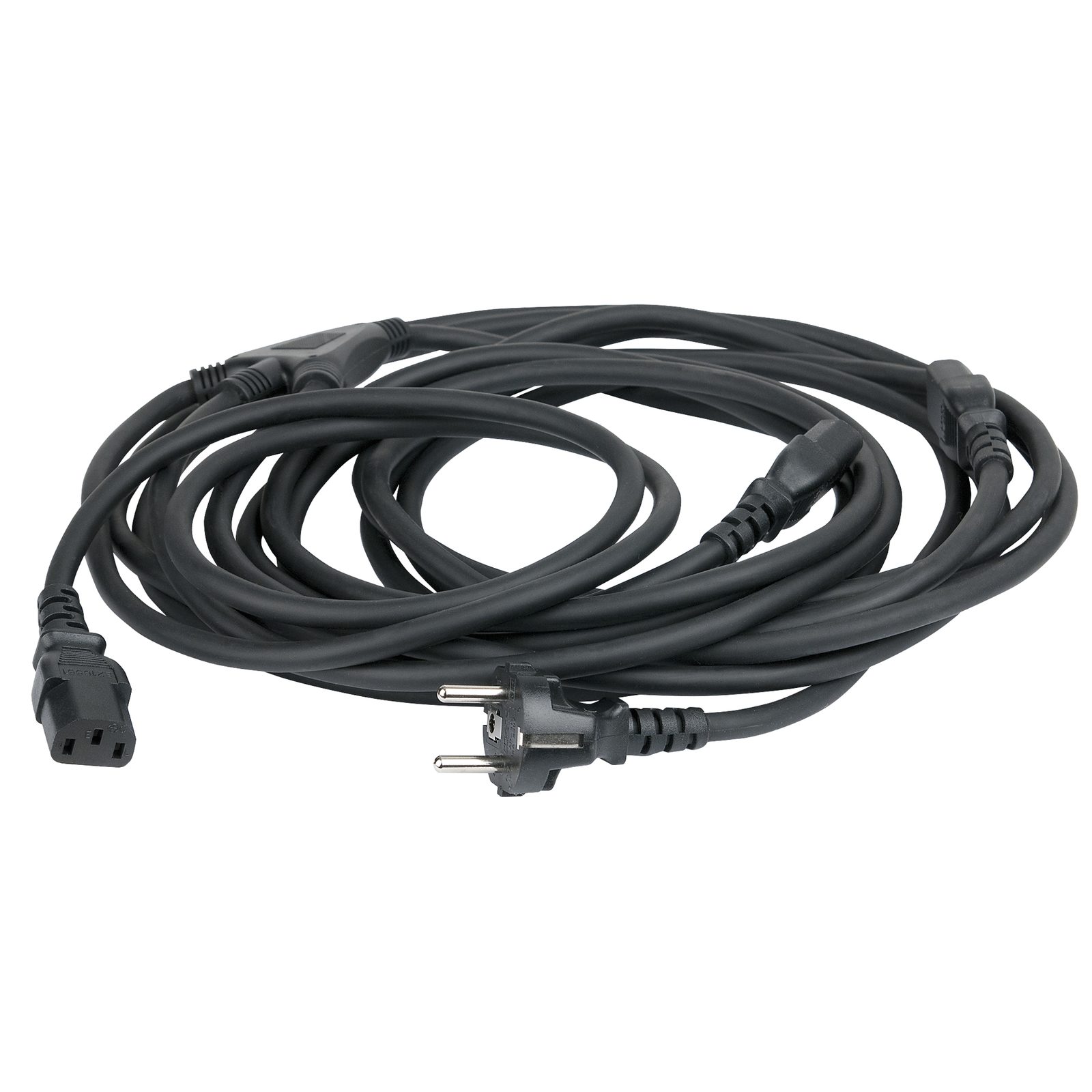 Schuko to IEC C13 splitter 3-way 16A 5m 1.5mm² IP20 - DAP 90457