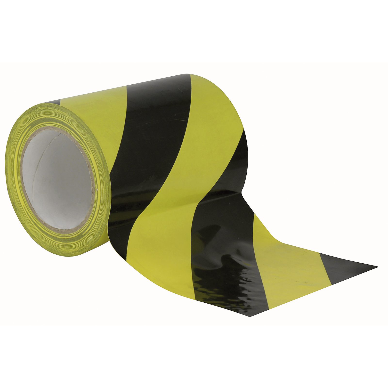 Nastro segnaletico pavimento nero/giallo 150 mm x 33 m - SHOWGEAR 90622