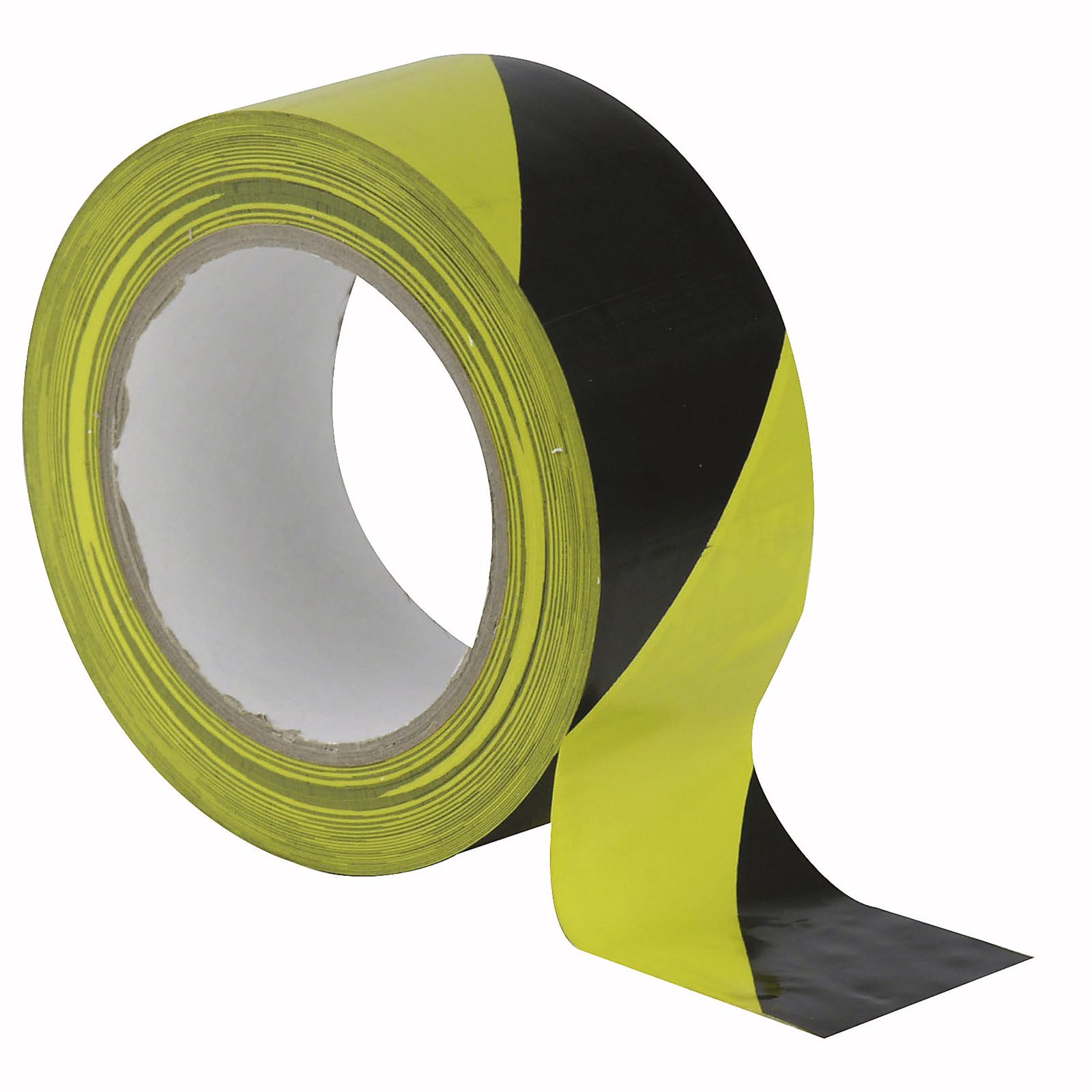 Nastro segnaletico pavimento nero/giallo 50 mm x 33 m - SHOWGEAR 90623