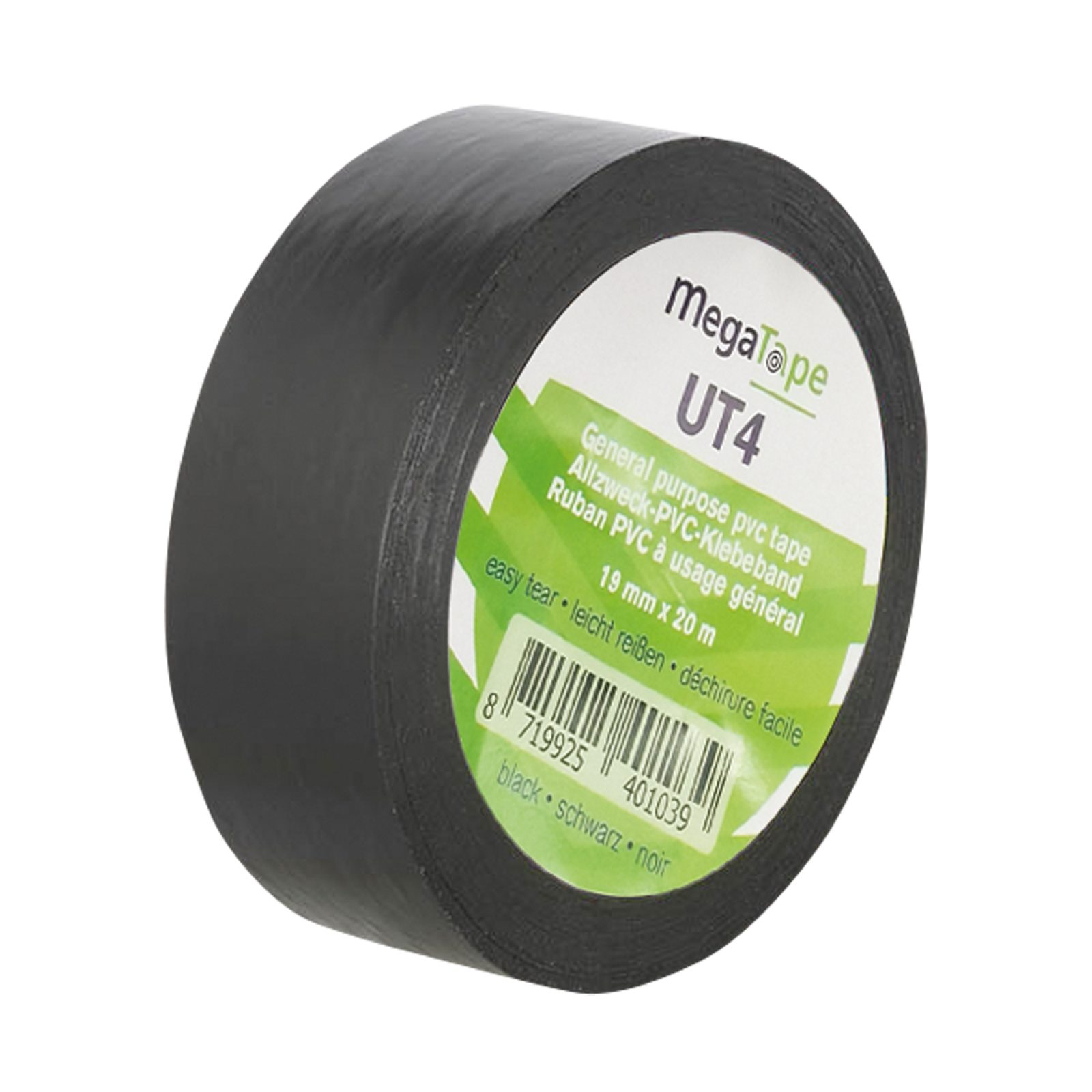 Nastro PVC UT4 Nero 20m x 19mm - Megatape 90677