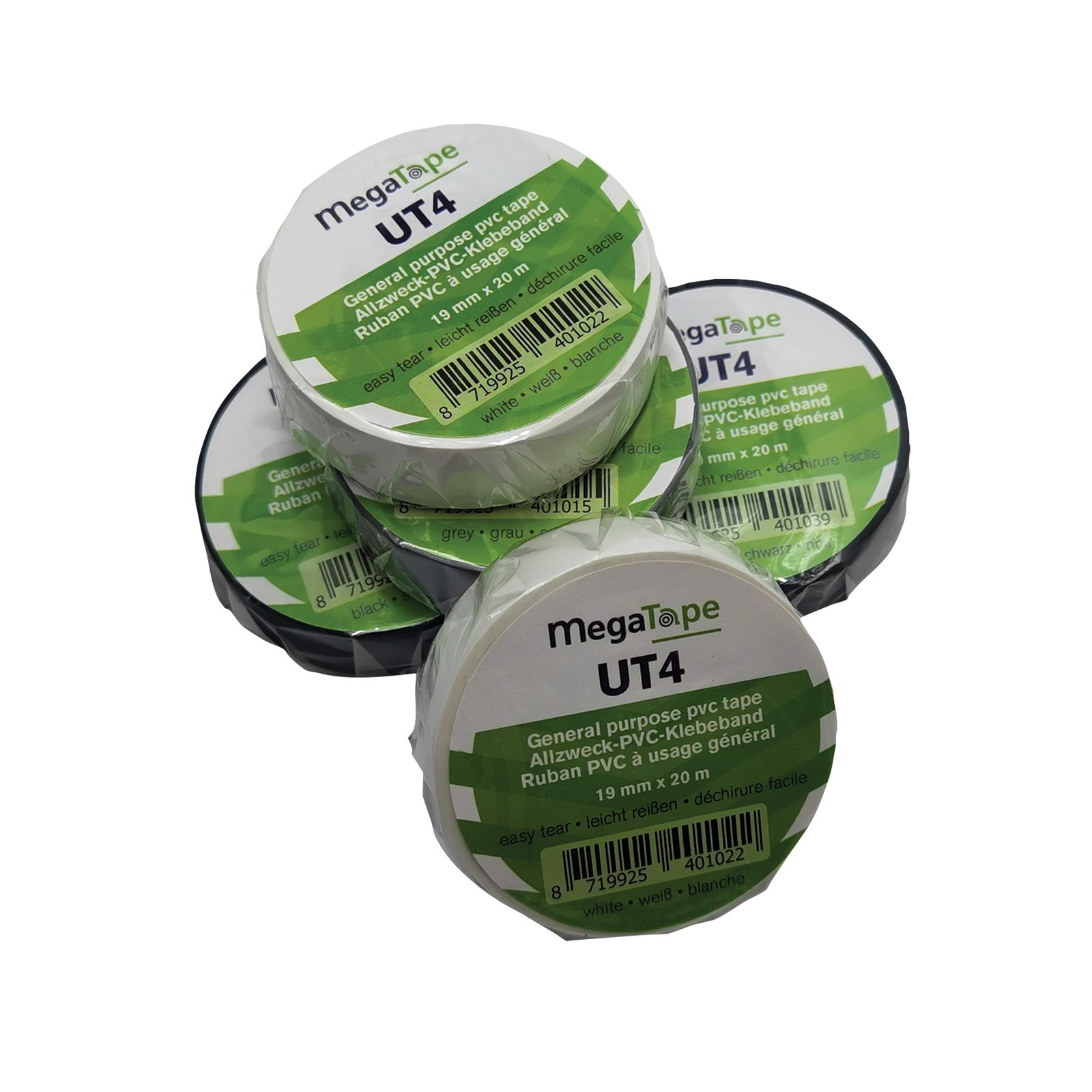 Nastro PVC UT4 Nero 20m x 19mm - Megatape 90677