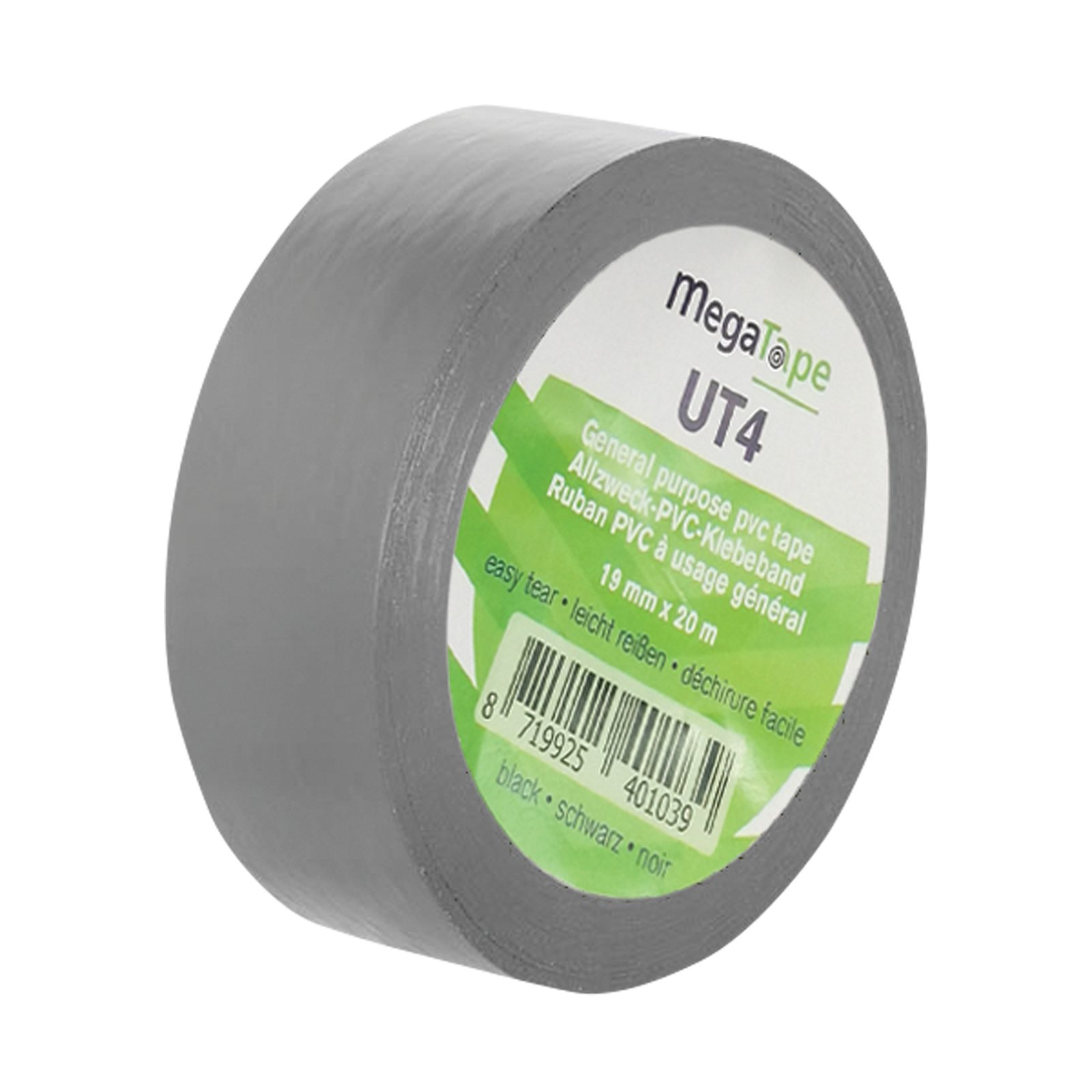 Nastro PVC UT4 Grigio 19 mm x 20 m - MEGATAPE 90678