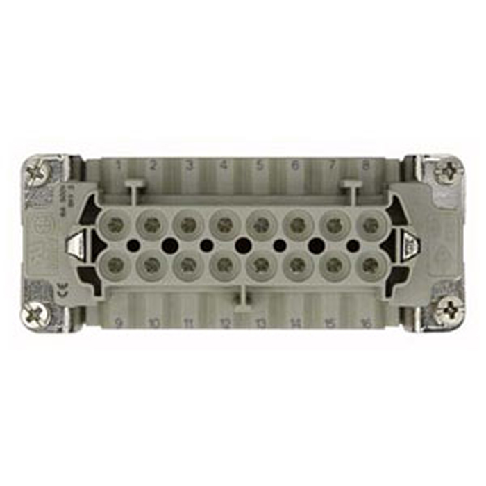 Insert femmina 16 pin 16A terminale a vite grigio - ILME 90716
