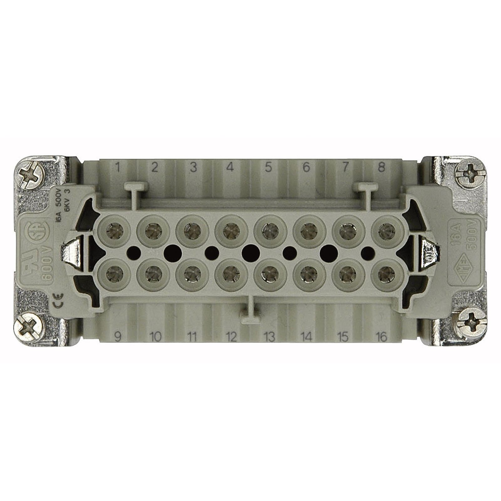 Insert femmina 16 pin 16A terminale a vite grigio - ILME 90716