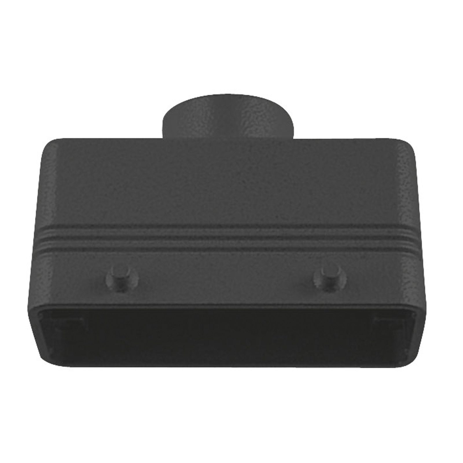 Cappuccio per connettori 16/72 pin metallico nero IP66 ingresso superiore PG21 - ILME 90725B