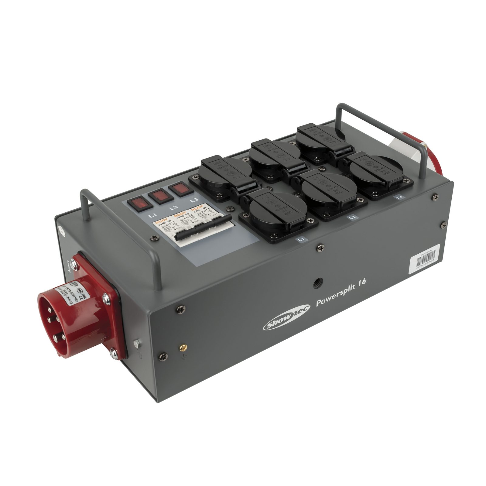 Powersplit 16 CEE 16A 6x Schuko + 1x CEE 16A 5P - Showgear 91133
