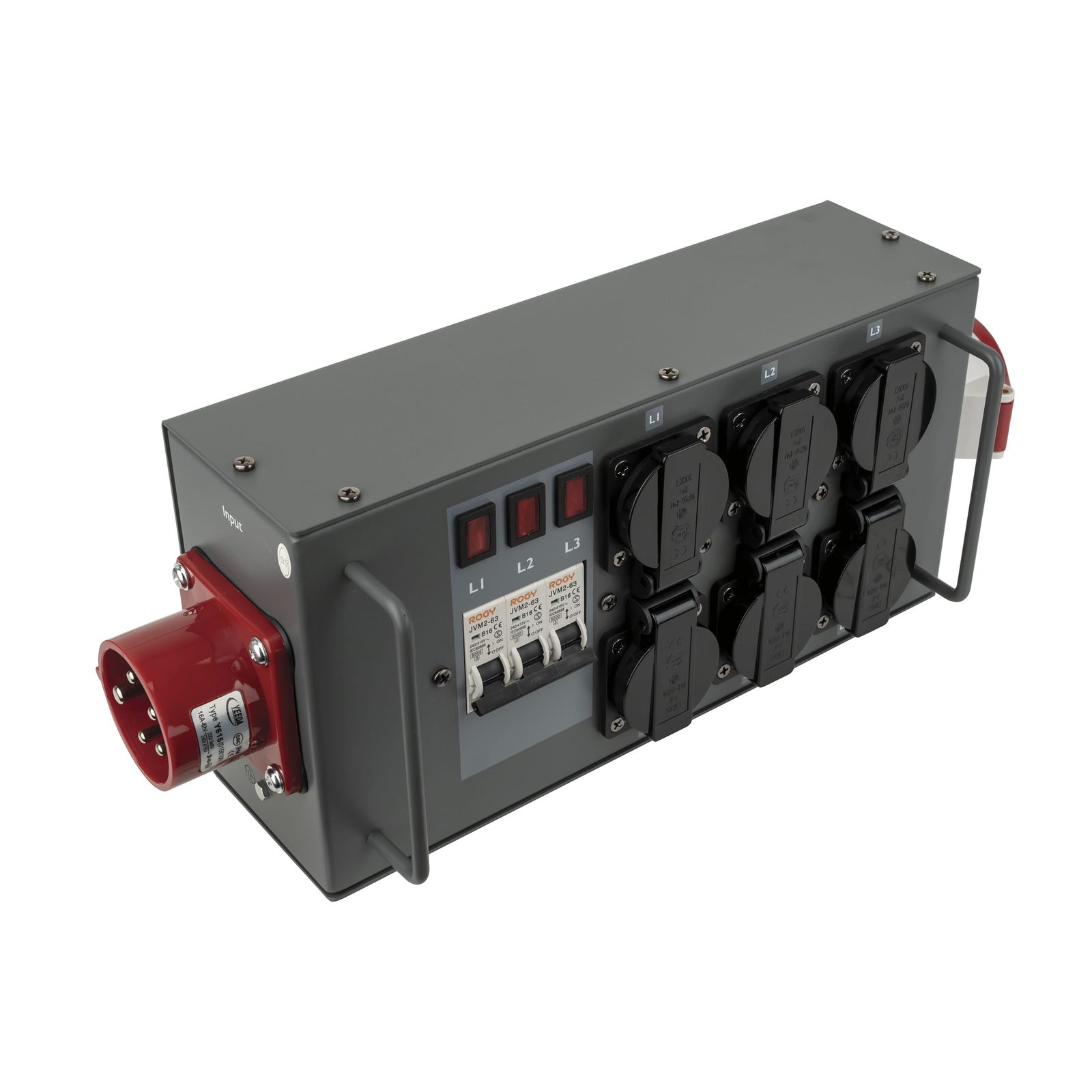 Powersplit 16 CEE 16A 6x Schuko + 1x CEE 16A 5P - Showgear 91133