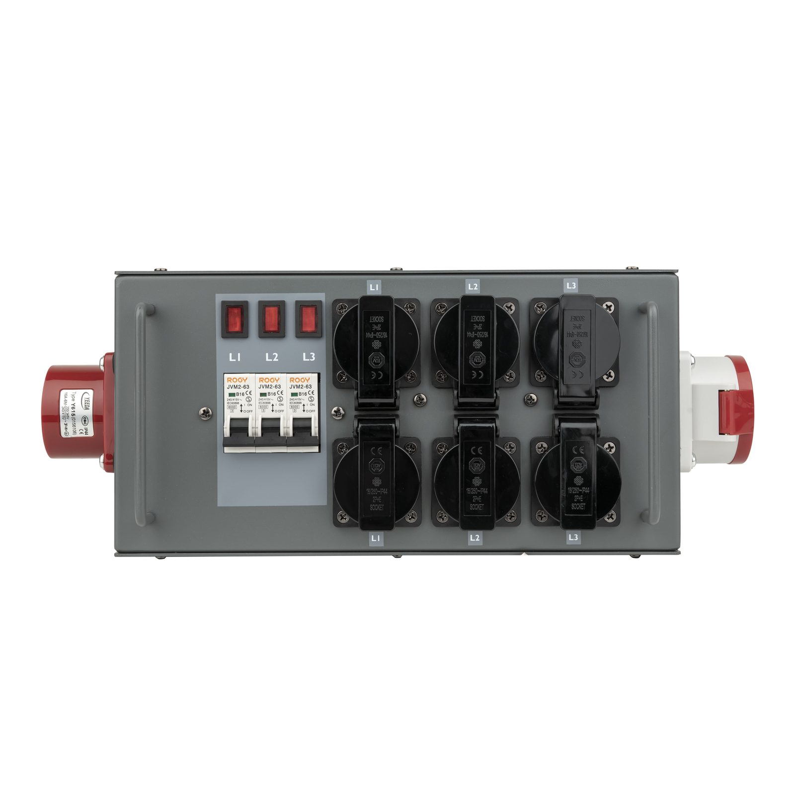 Powersplit 16 CEE 16A 6x Schuko + 1x CEE 16A 5P - Showgear 91133