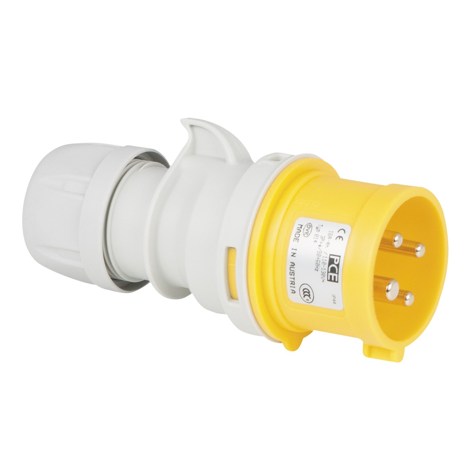 CEE 16 A/110 V 4P Plug Male Yellow - PCE 91311