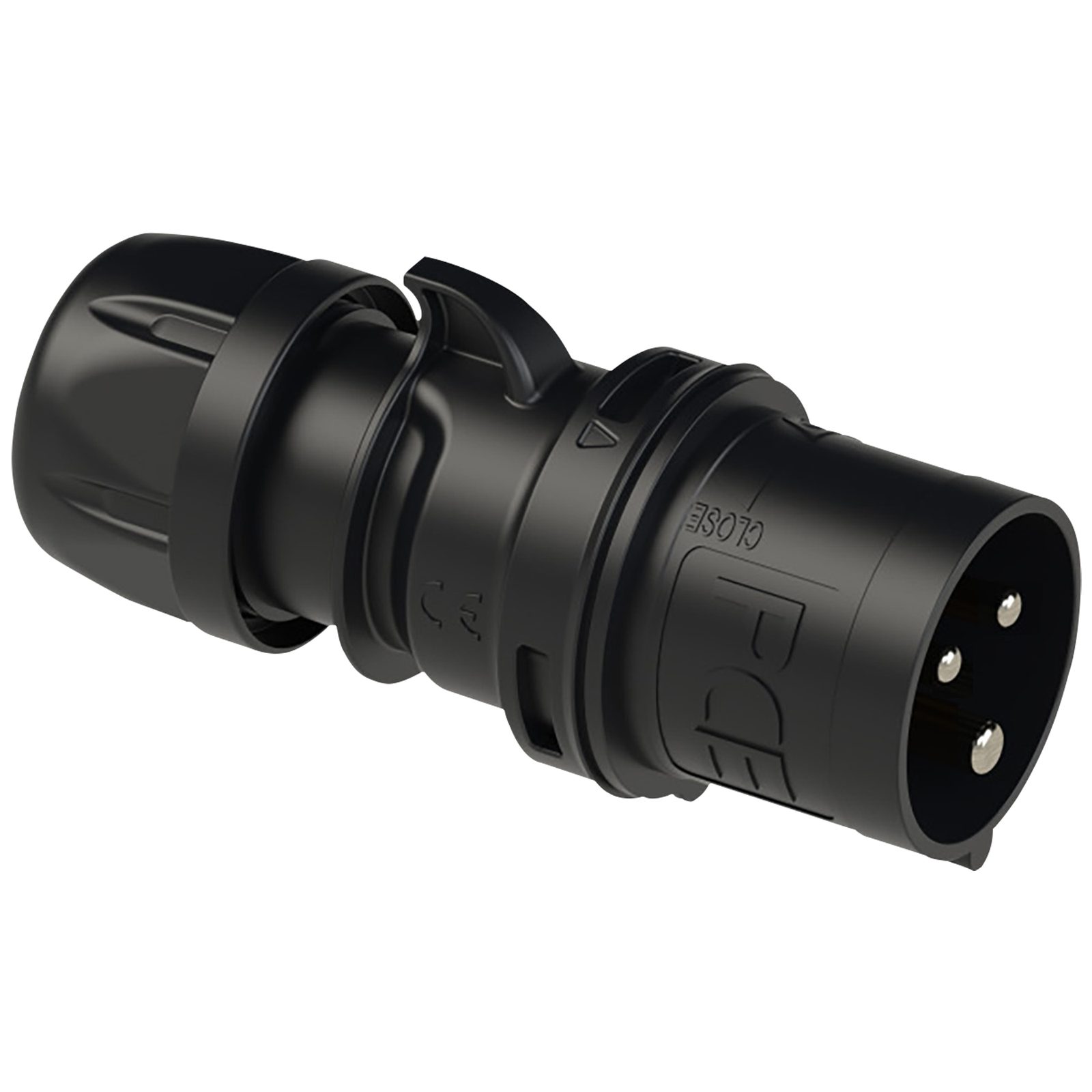 CEE 32A/240V 3P Male Plug Black SHARK series - PCE 91317