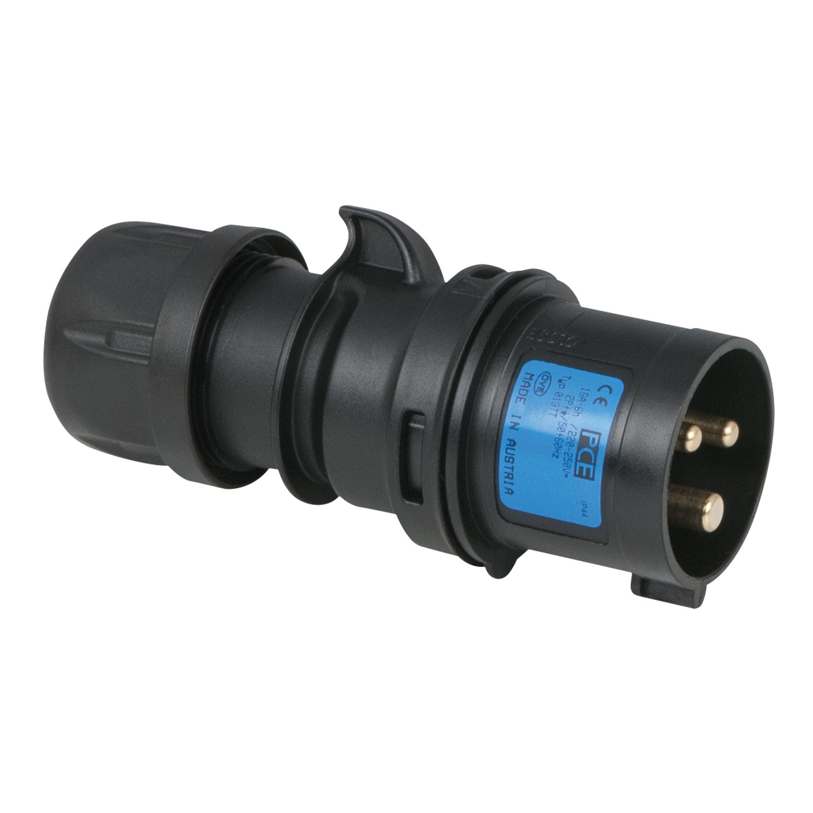 CEE 16A/240V 3P Male Plug Black Screwless Terminal - PCE 913201