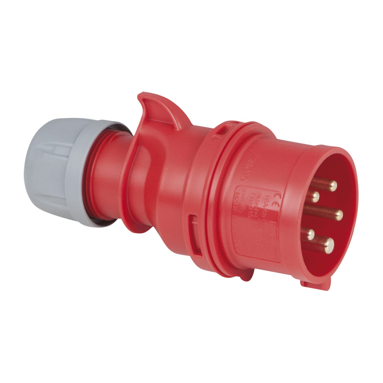 Spina CEE maschio 16A 400V 5P rossa, connessione a vite - PCE 913211