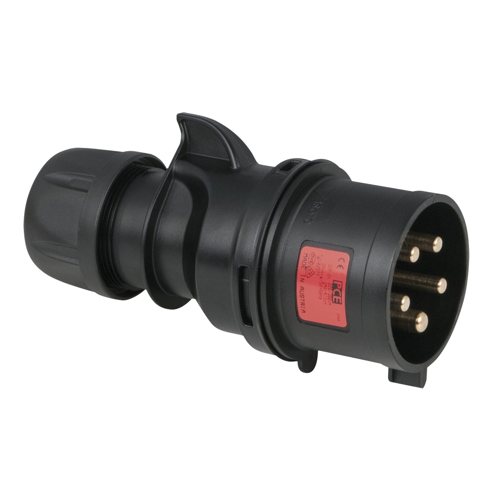 Spina CEE maschio 32A 400V 5P nera, connessione senza viti (Turbo Terminal) - PCE 913222