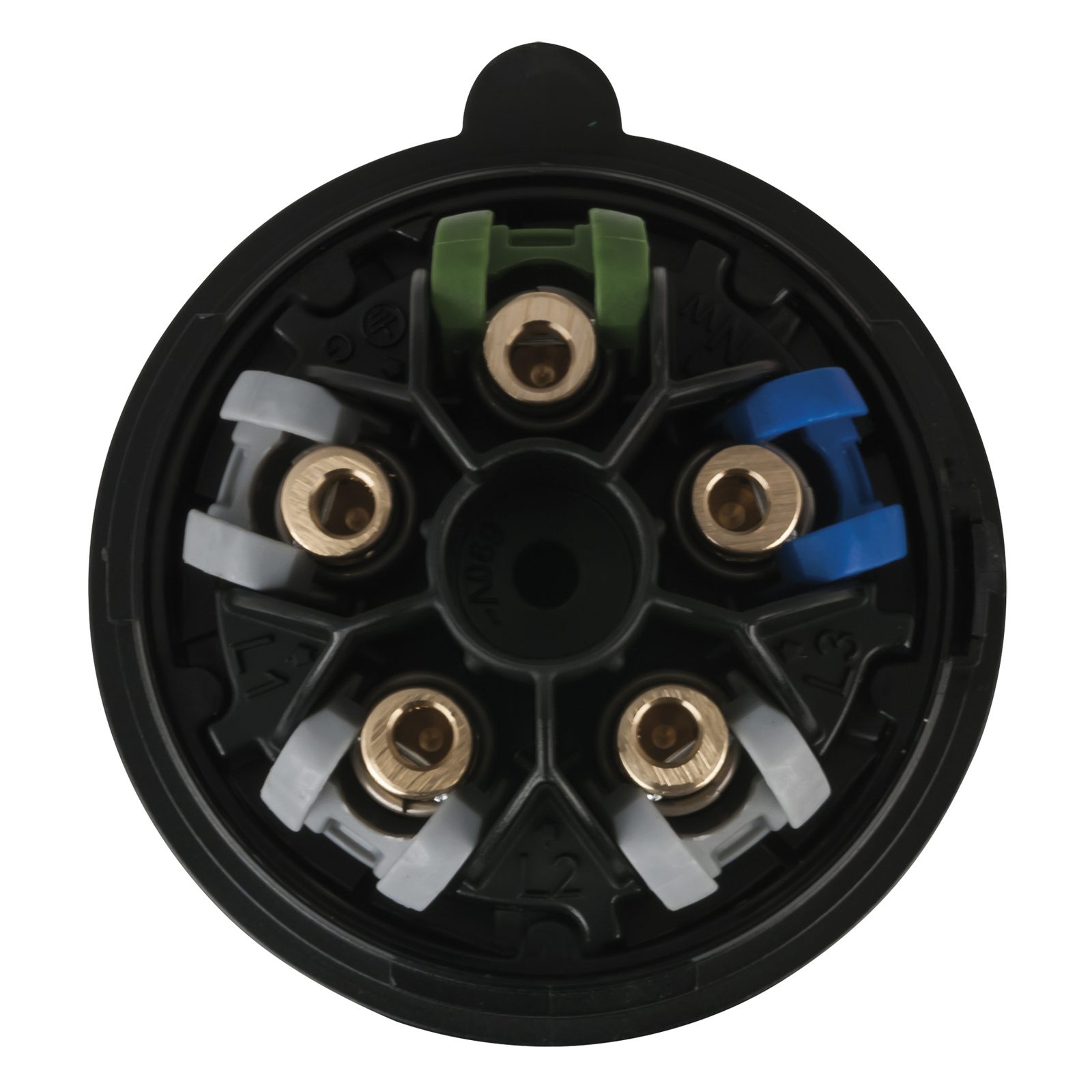 Spina CEE maschio 32A 400V 5P nera, connessione senza viti (Turbo Terminal) - PCE 913222