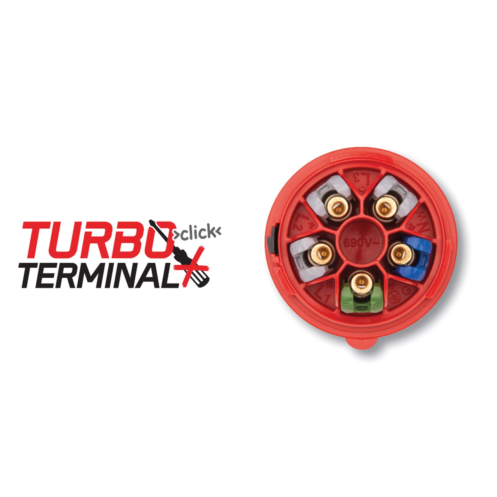 Spina CEE maschio 32A 400V 5P nera, connessione senza viti (Turbo Terminal) - PCE 913222