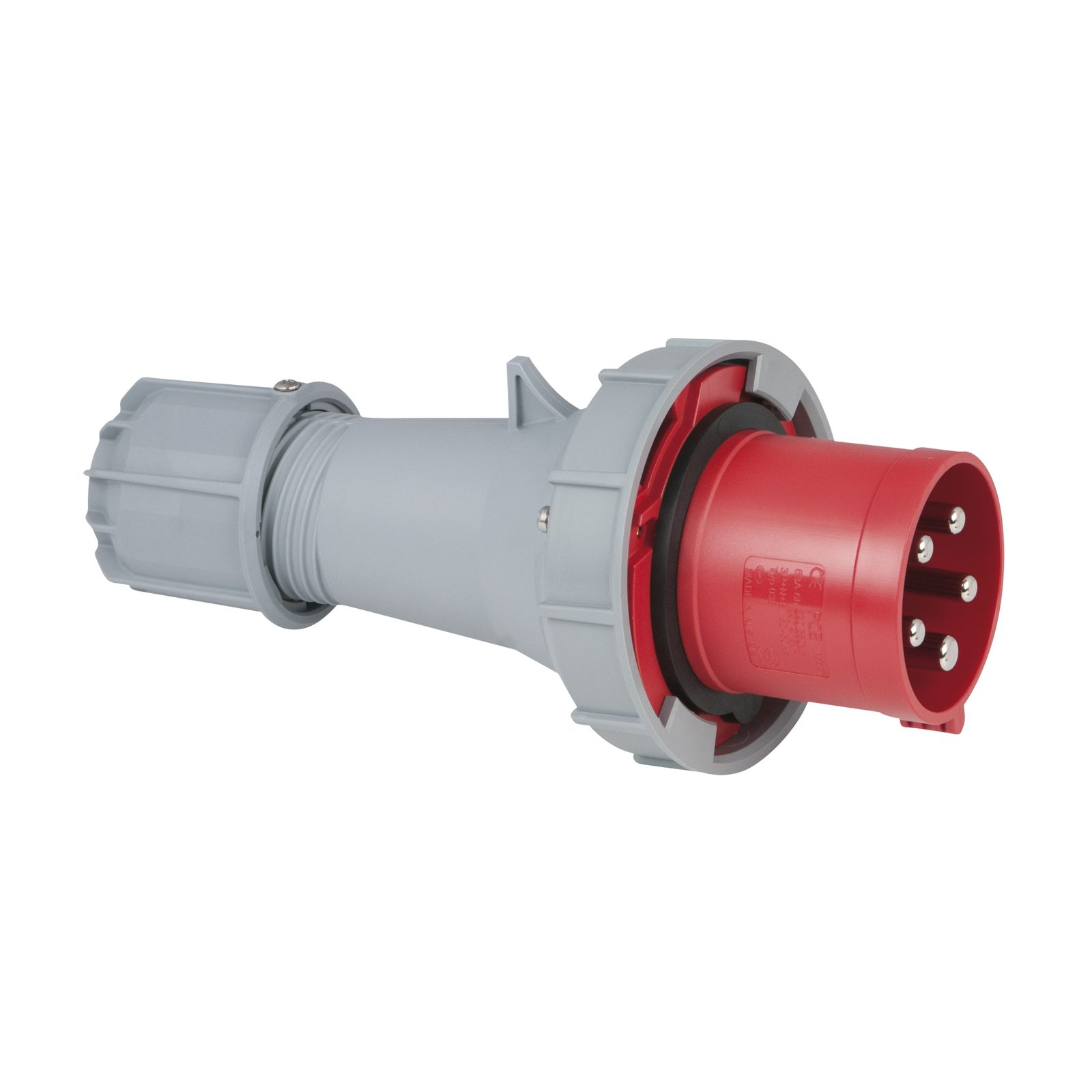 Spina CEE maschio 63A/400V 5P IP67 rosso - PCE 913232