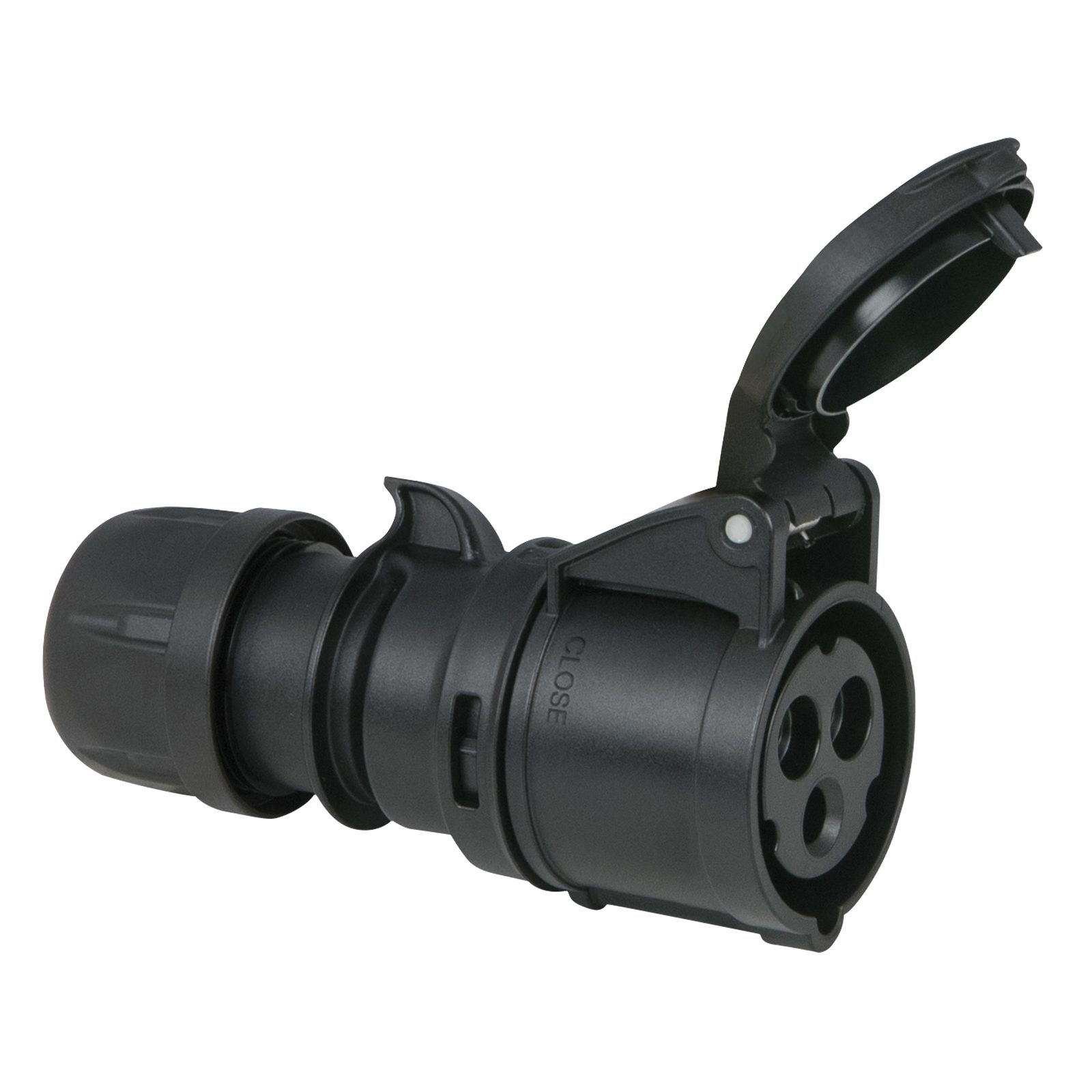 Spina CEE femmina 16A/240V 3P IP44 nera morsetti senza vite (Turbo Terminal) - PCE 913301