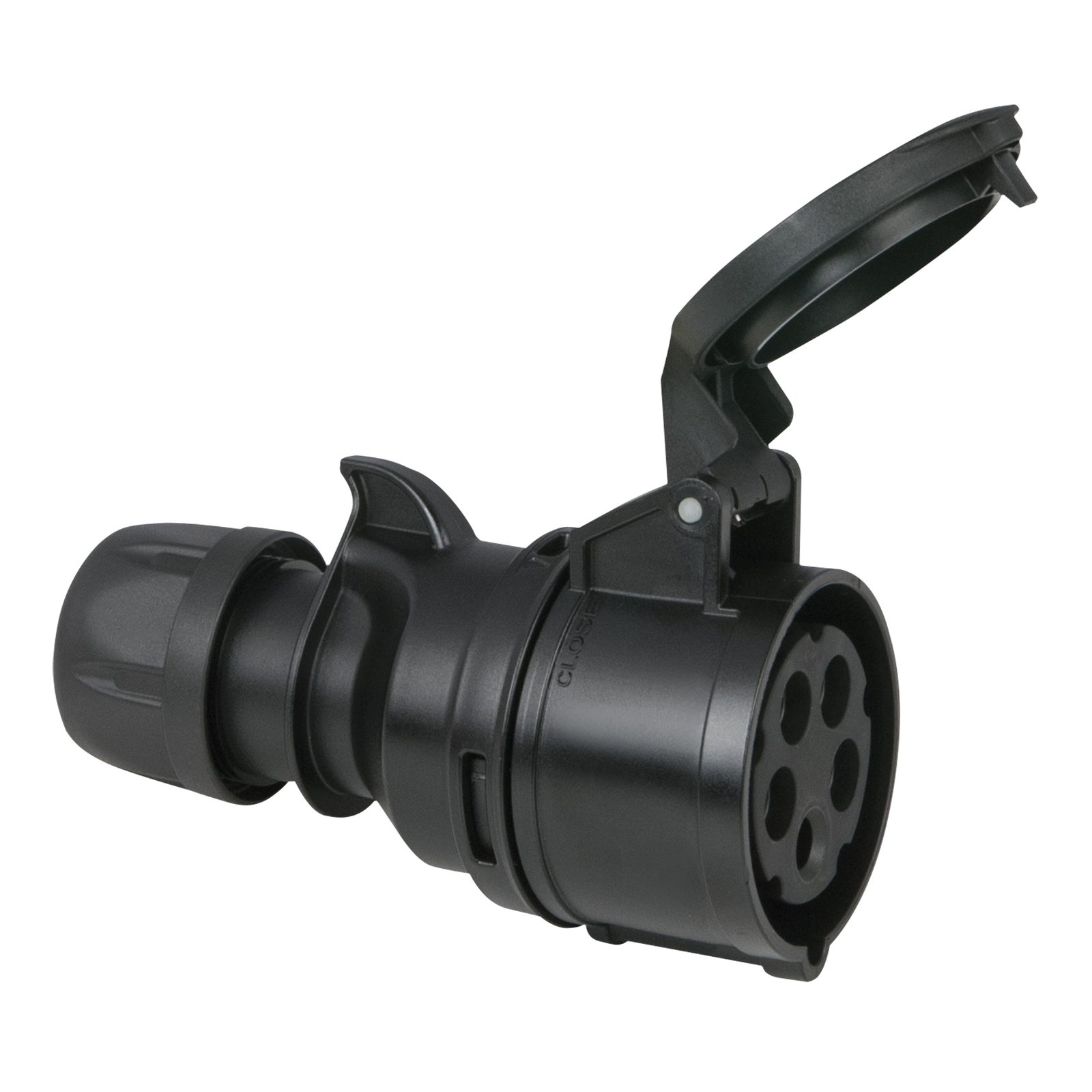 Spina CEE femmina 16A/400V 5P IP44 nera morsetti a vite - PCE 91331