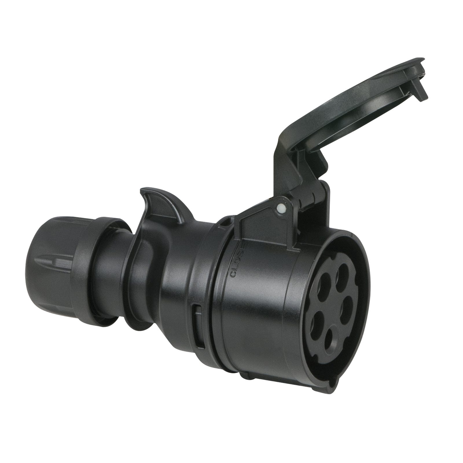 Spina CEE 16A 400V 5P femmina nera, morsetti senza vite (Turbo Terminal) - PCE 913312