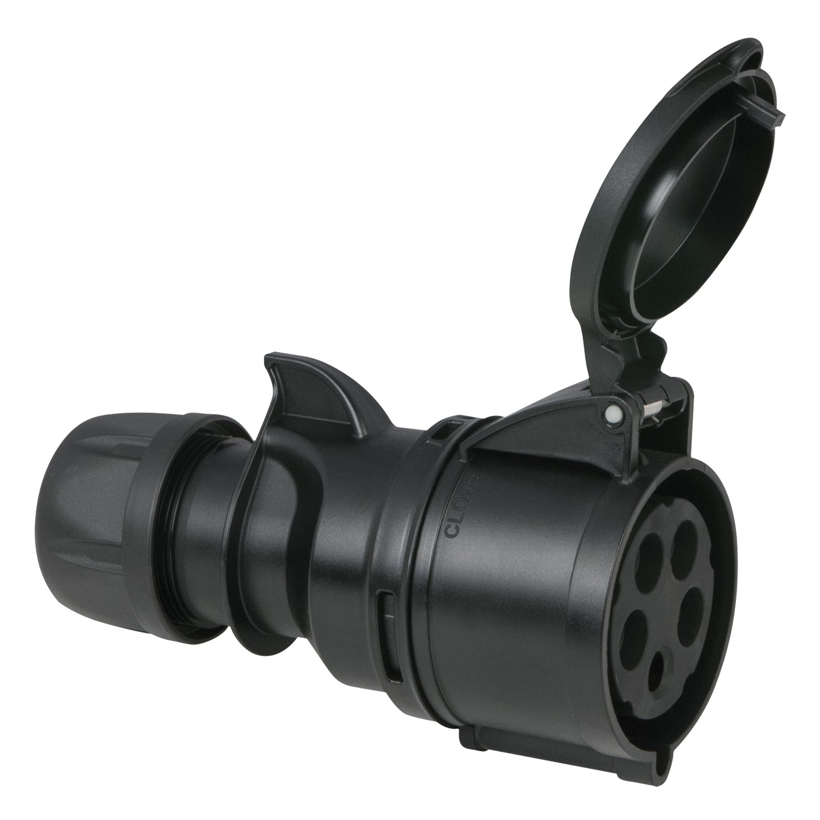 Spina CEE 32A 400V 5P femmina nera morsetti a vite - PCE 91332