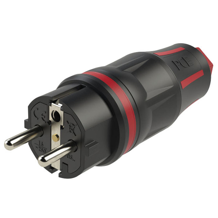 Spina Schuko Maschio Gomma IP54 16A/250V 3P - PCE 91391