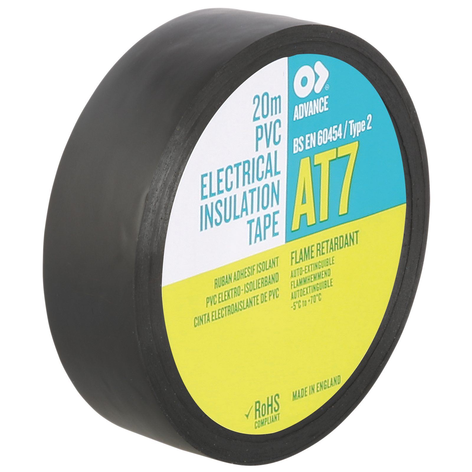 Nastro Isolante PVC AT7 Nero 20m x 19mm - Advance 91400