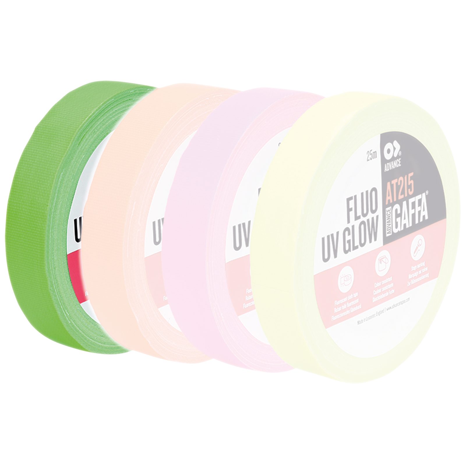 Nastro Gaffa Fluorescente AT215 Verde 25m x 19mm - Advance 91420