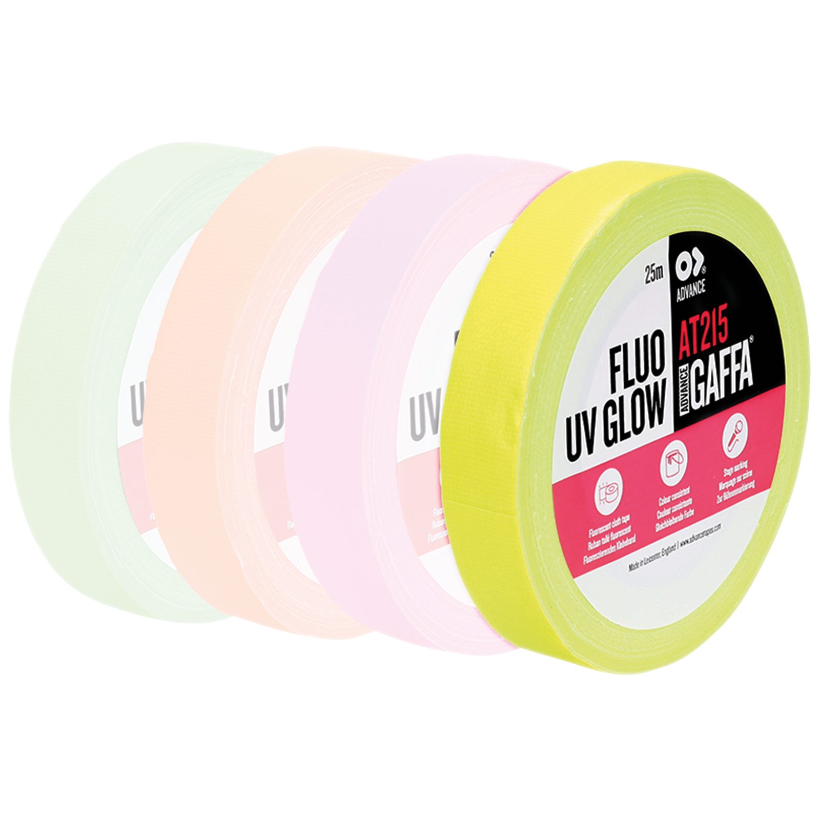 Nastro Gaffa Fluorescente AT215 Giallo 25m x 19mm - Advance 91422
