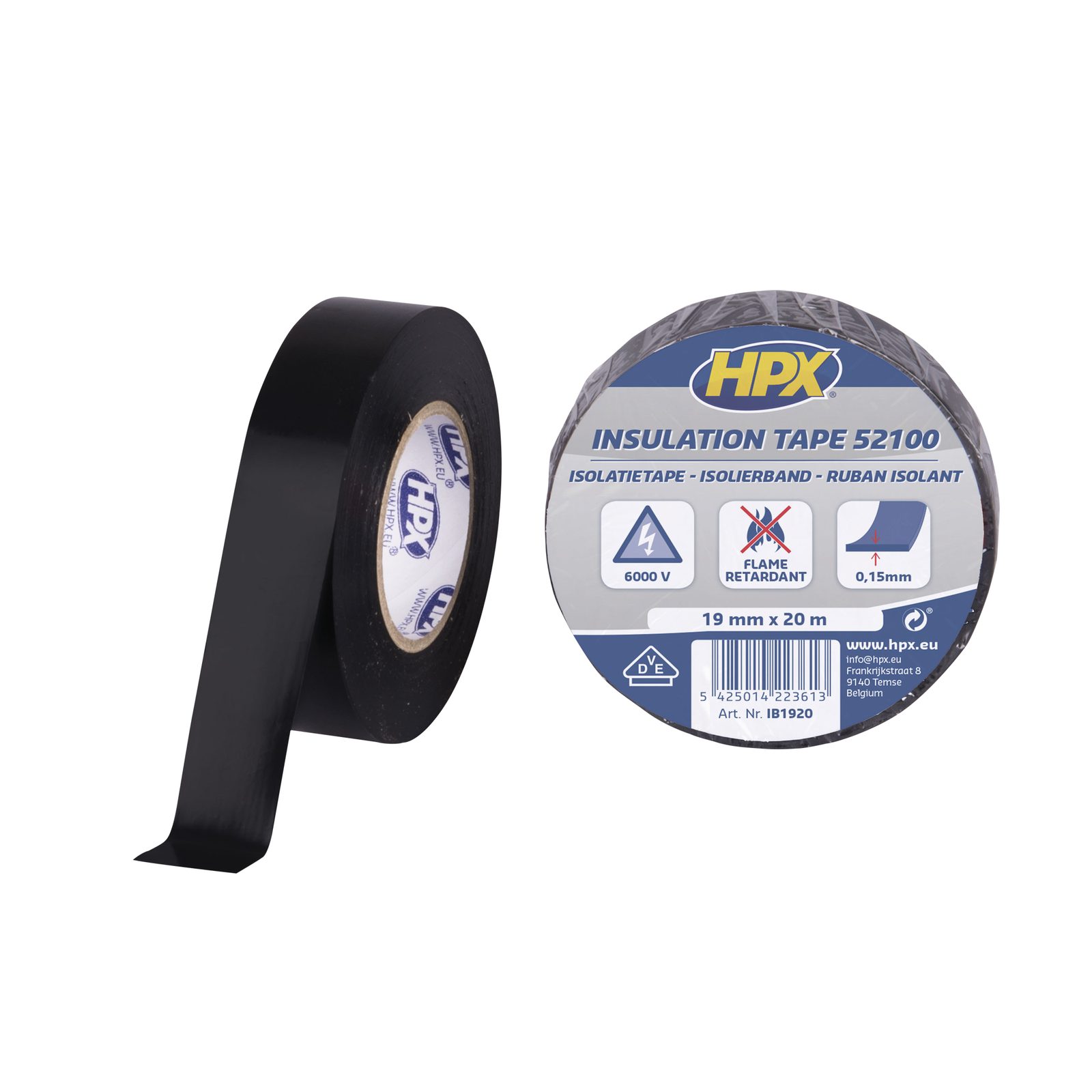 Nastro isolante PVC 52100 Nero 20m - HPX 95000