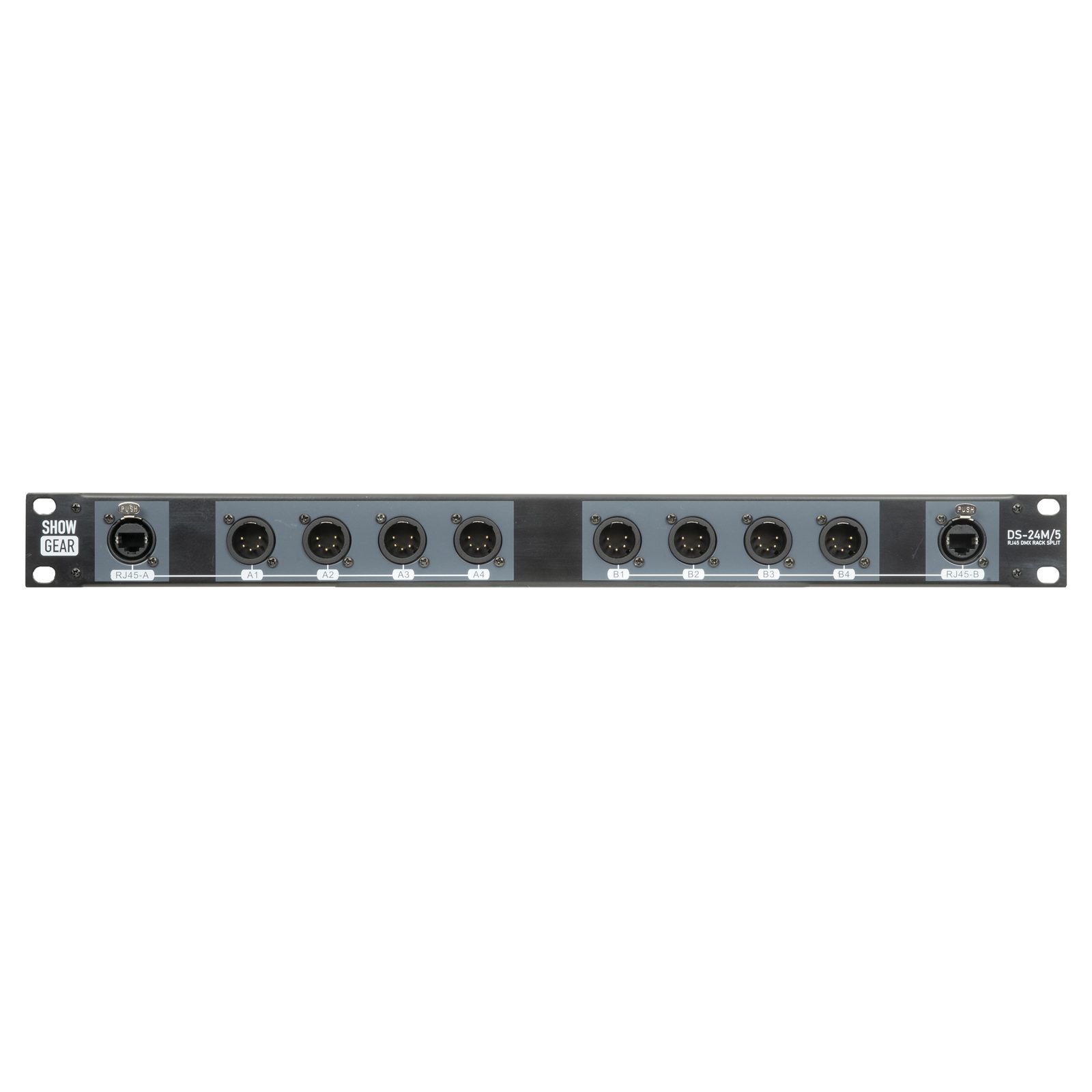 Splitter DMX rack 1U 8x XLR 5 pin maschio a 2x RJ45 femmina - Showgear DS-24m/5 96030