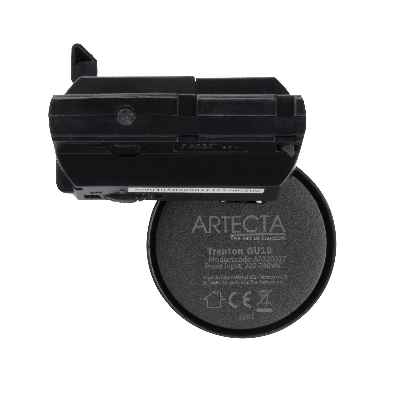 Lampada a binario Trenton GU10 nera - Artecta A0320017