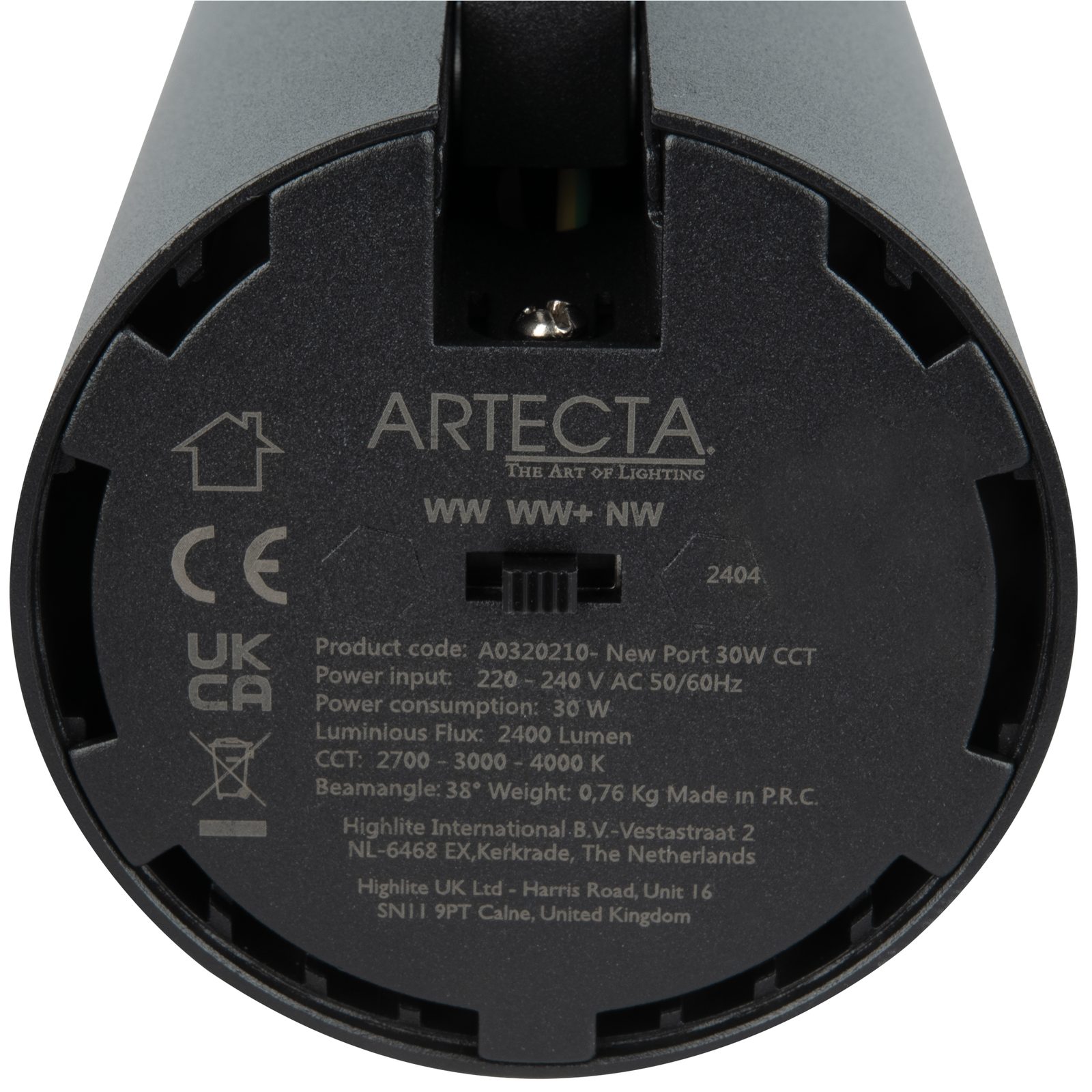Luce da binario LED 30W CCT Nero - Artecta A0320210