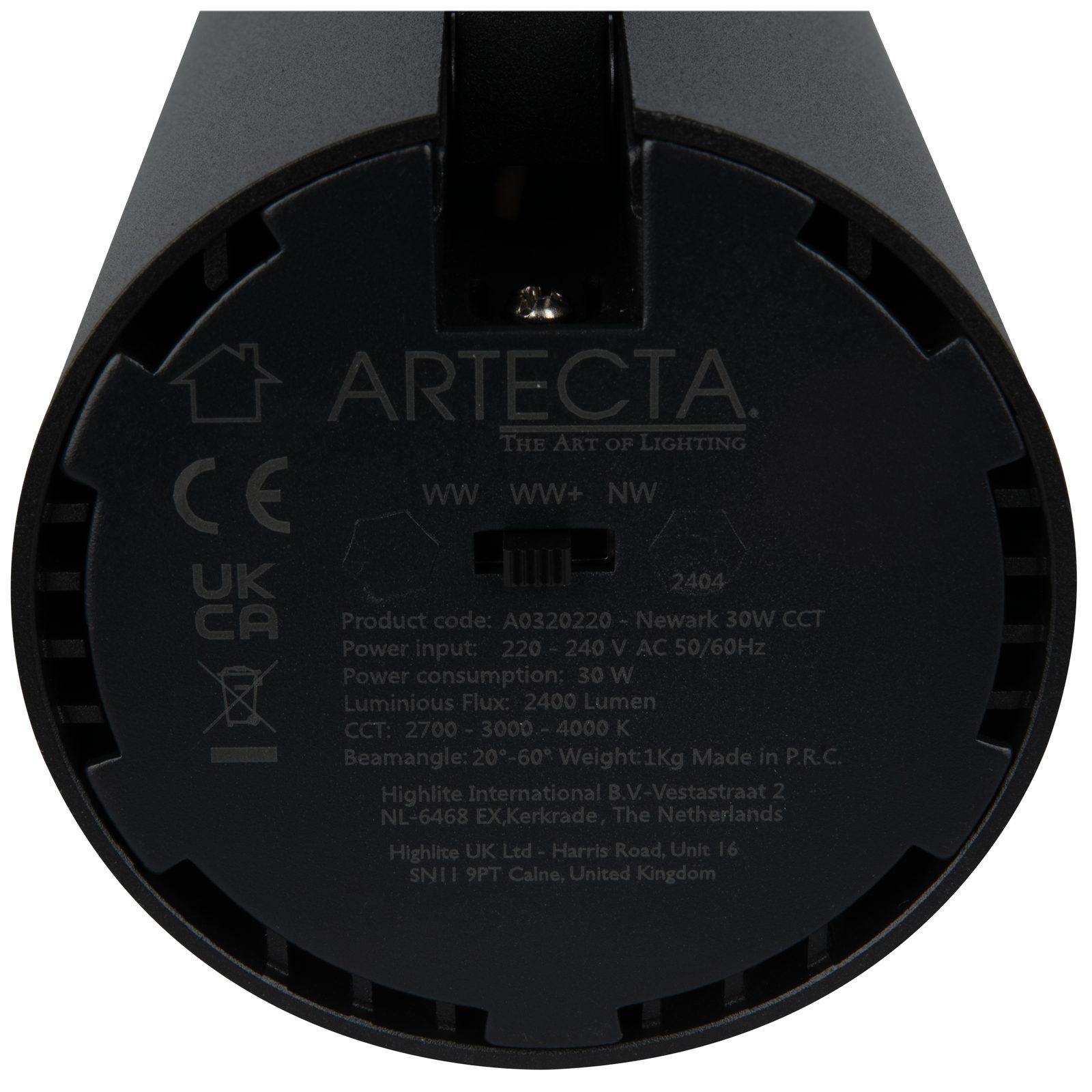 Luce da binario LED Newark 30W CCT Nero zoom 20-60° - Artecta A0320220