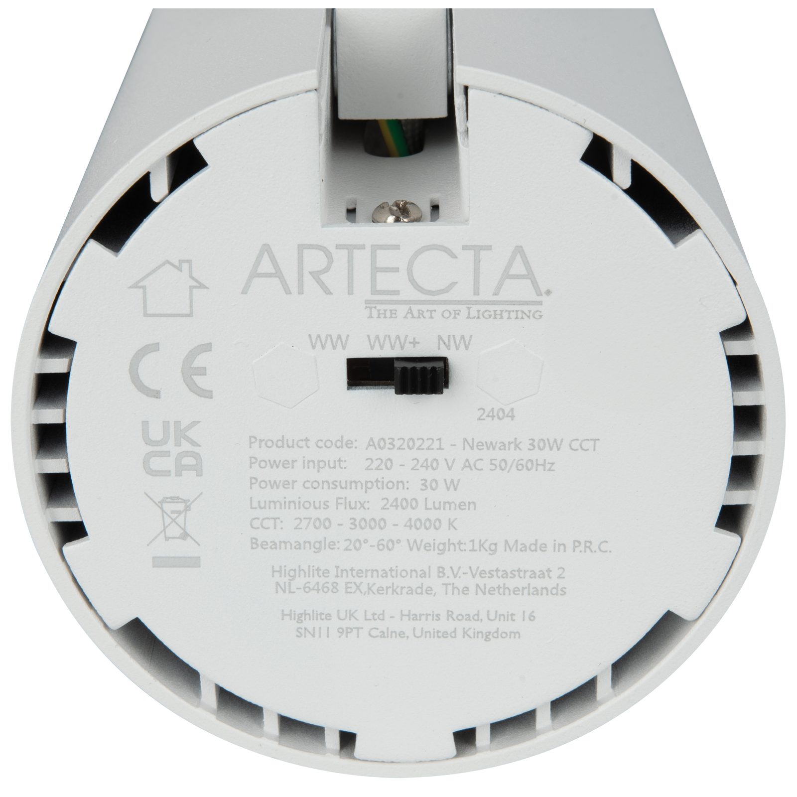 Luce da binario LED Newark 30W CCT Bianco zoom 20-60° - Artecta A0320221