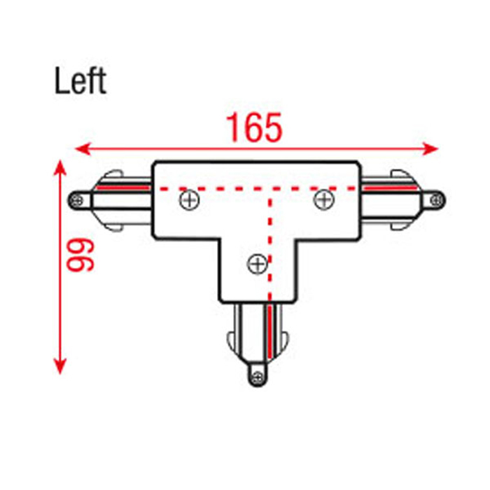 Connettore a T sinistro 3 fasi bianco - Artecta A0333702