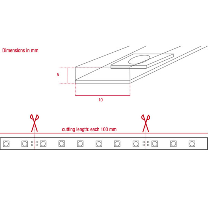 Striscia LED 3000K IP68 5m 24W - Artecta A0856803