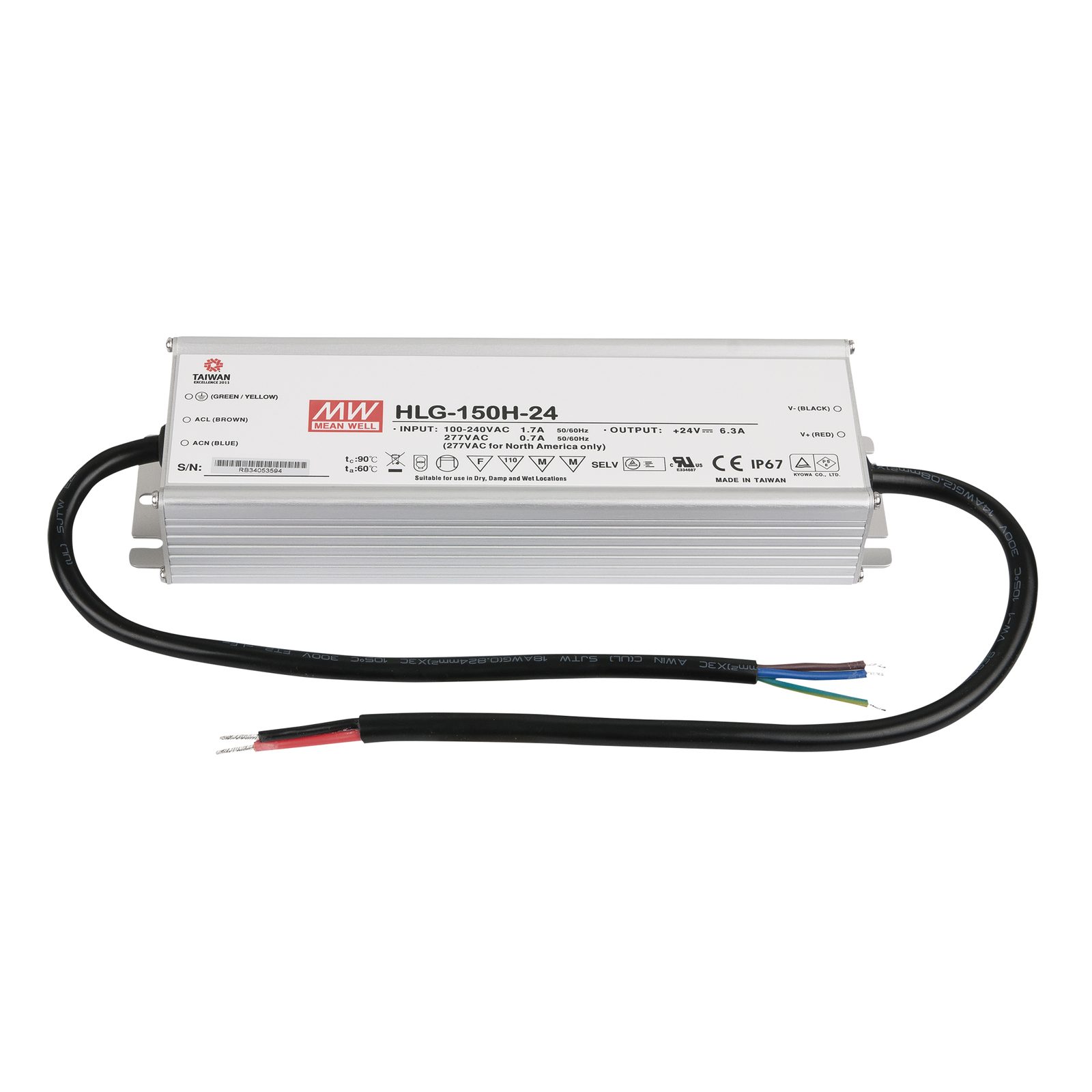 Alimentatore LED dimmerabile 150W 24V DC IP67 - Meanwell A9900383