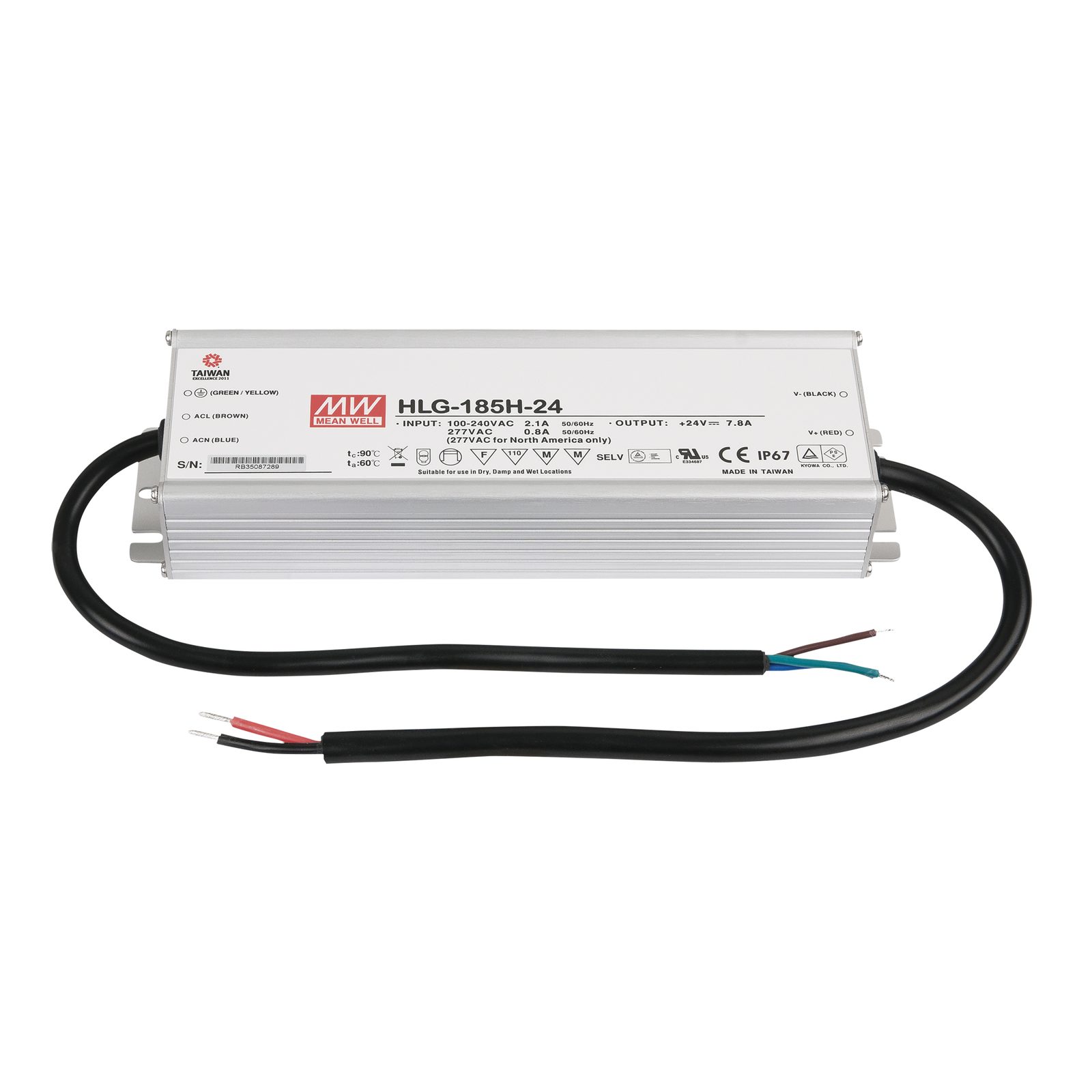 Alimentatore LED dimmerabile 185W 24V DC IP67 - Meanwell A9900384