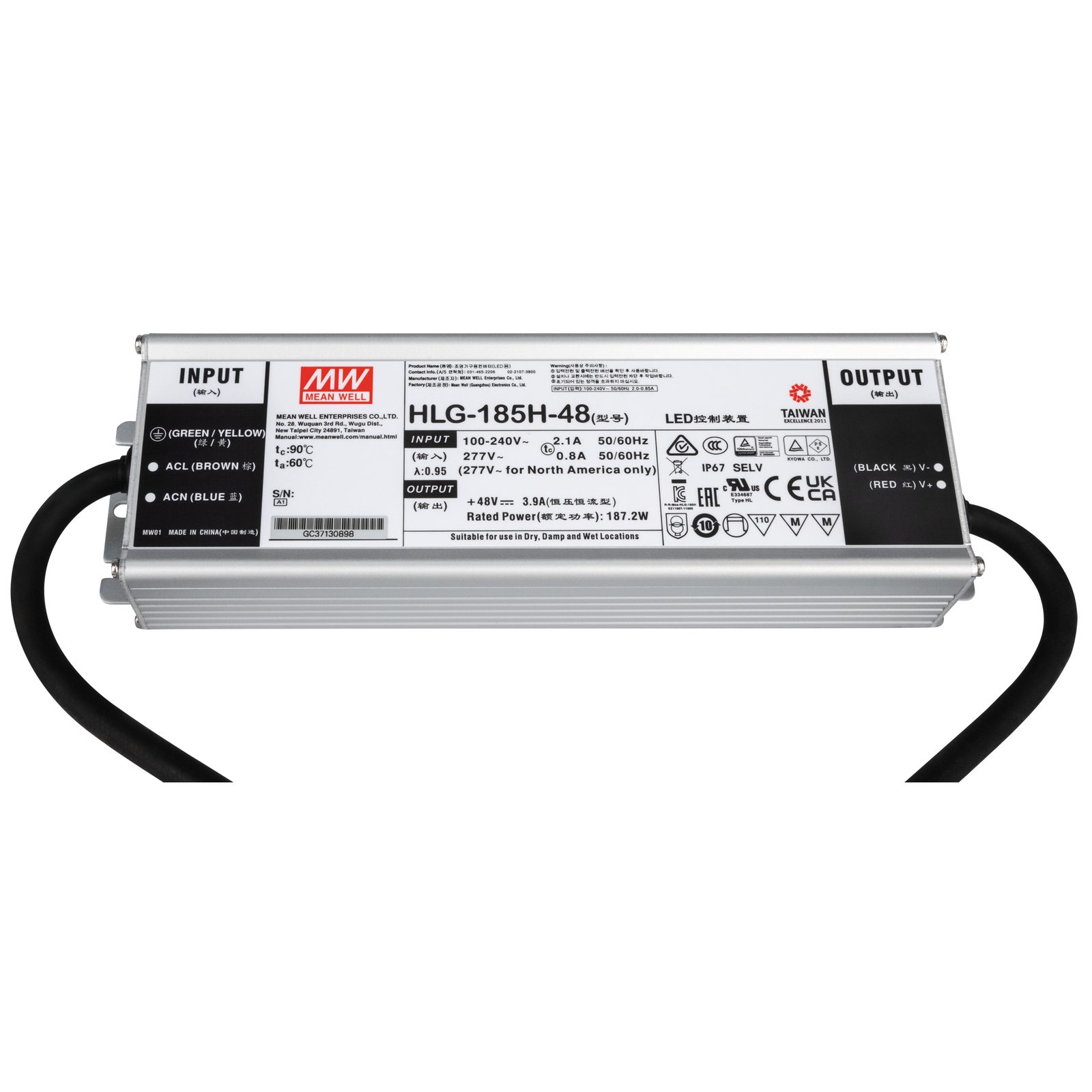 Alimentatore LED dimmerabile 185W 48V DC IP67 - Meanwell A9900388