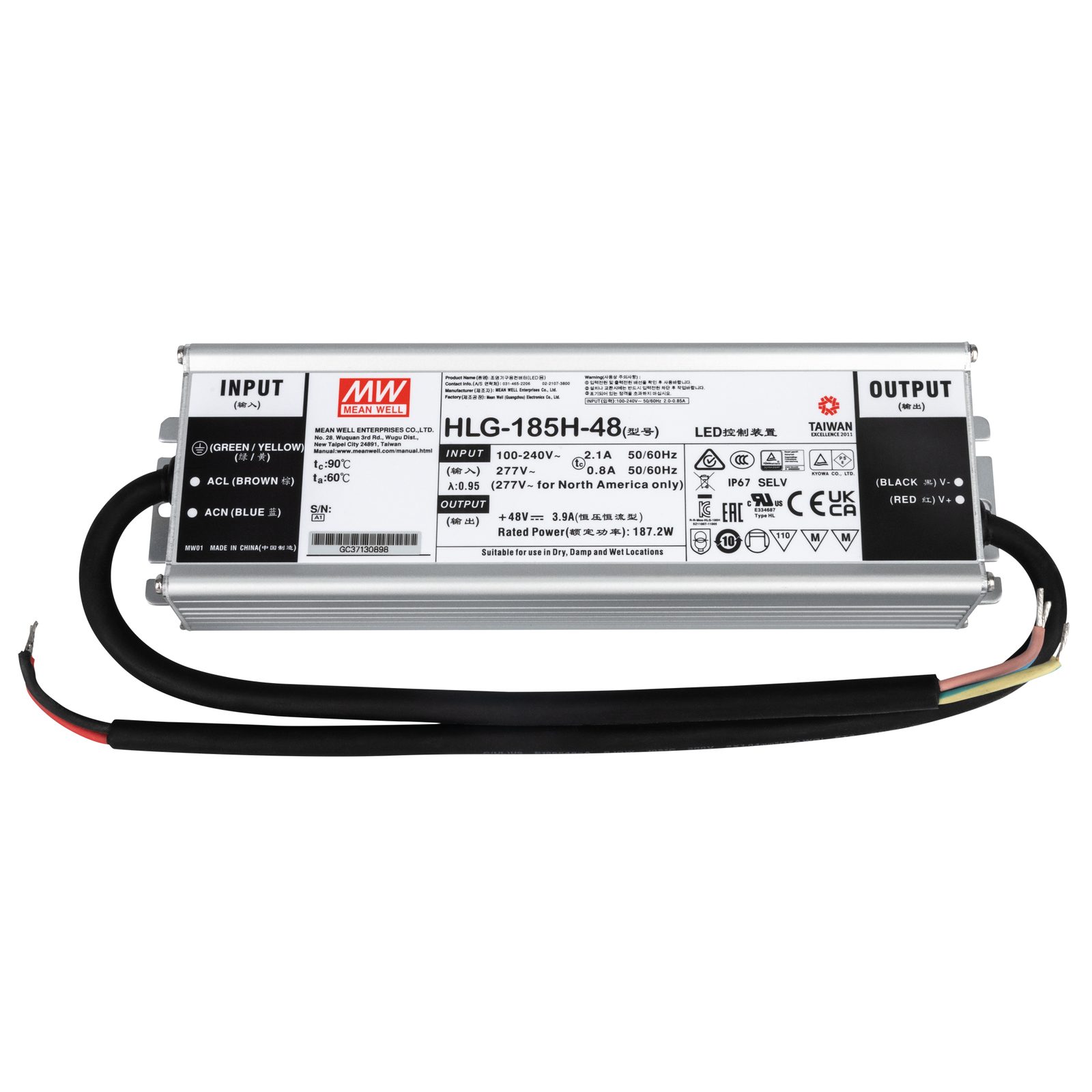 Alimentatore LED dimmerabile 185W 48V DC IP67 - Meanwell A9900388