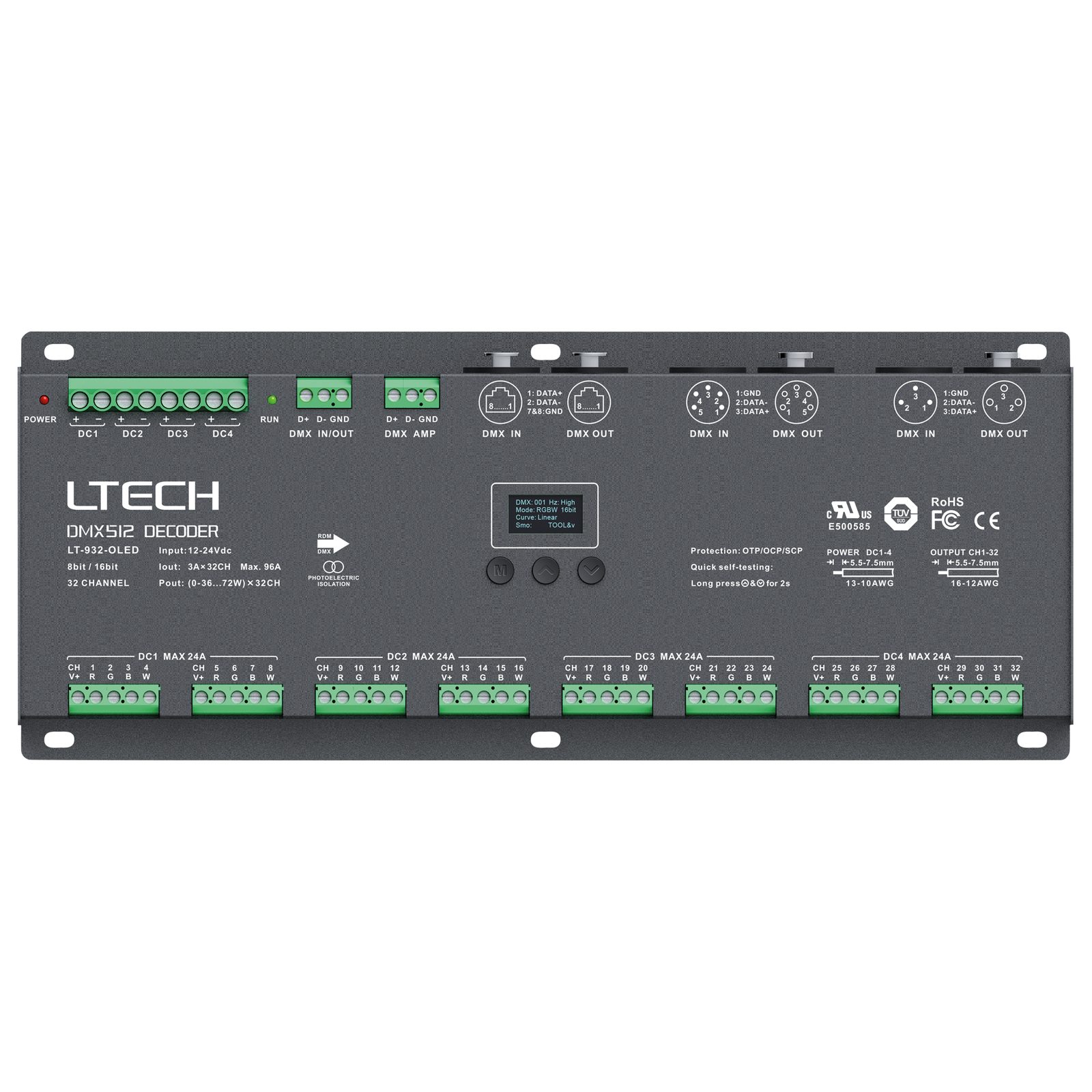 Driver LED DMX/RDM 32 canali 3A - LTECH A9915303