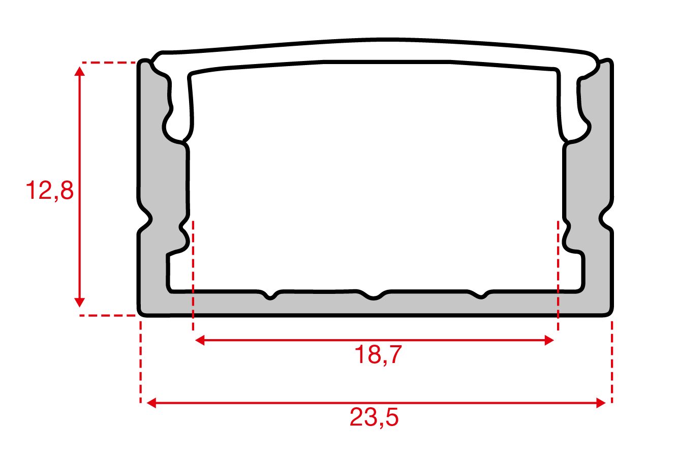Profile Pro 32 Surface - Profilo LED 2m argento - Artecta A9930095