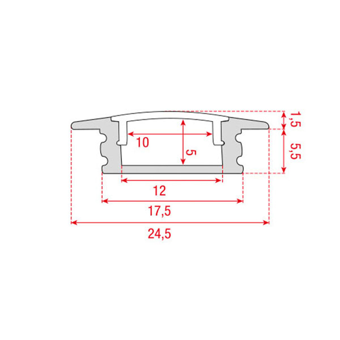 Profilo LED a incasso Profile Pro 1 Argento 2m - Artecta A9930302