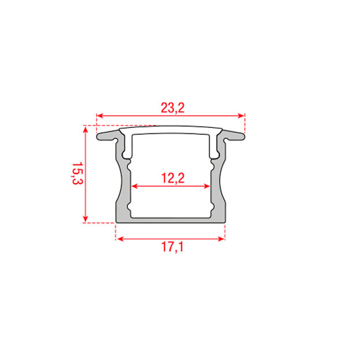 Profilo per striscia LED Profile Pro 17 Recessed, 2m, argento - Artecta A9930401