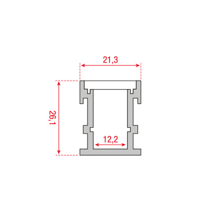 Profilo per striscia LED Profile Pro 18 Recessed, 2m, argento - Artecta A9930402